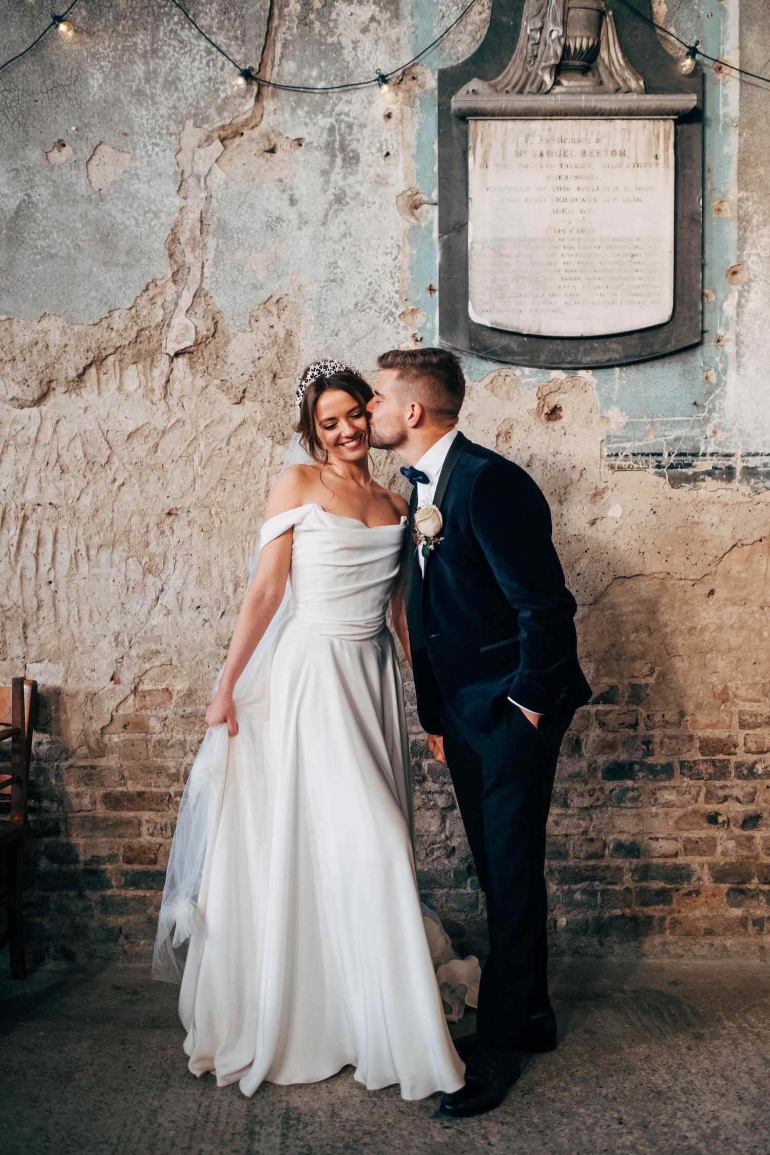 Beautiful bride Flo wore a wedding dress by Halfpenny London