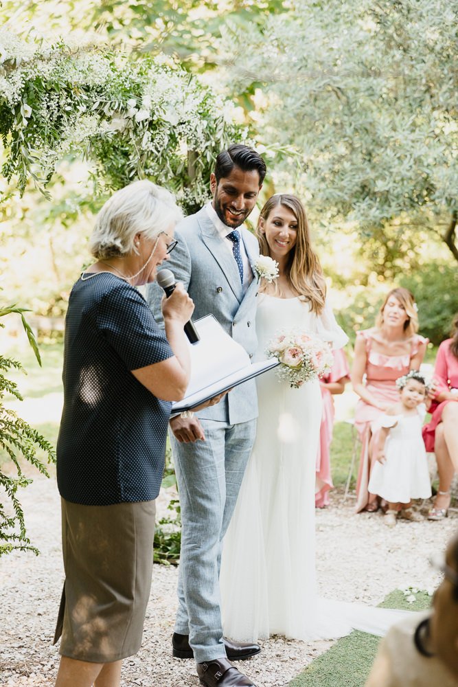 Beautiful bride Marilyne wore a wedding dress by Halfpenny London