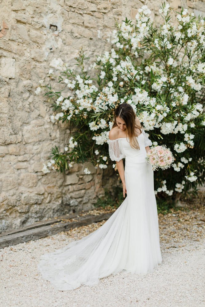 Beautiful bride Marilyne wore a wedding dress by Halfpenny London