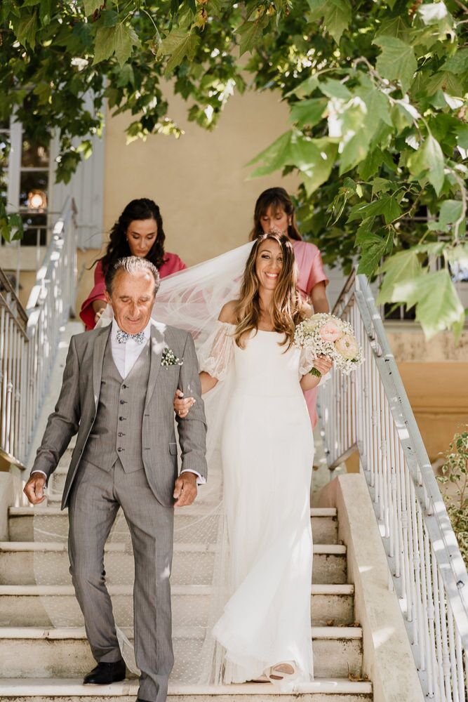 Beautiful bride Marilyne wore a wedding dress by Halfpenny London