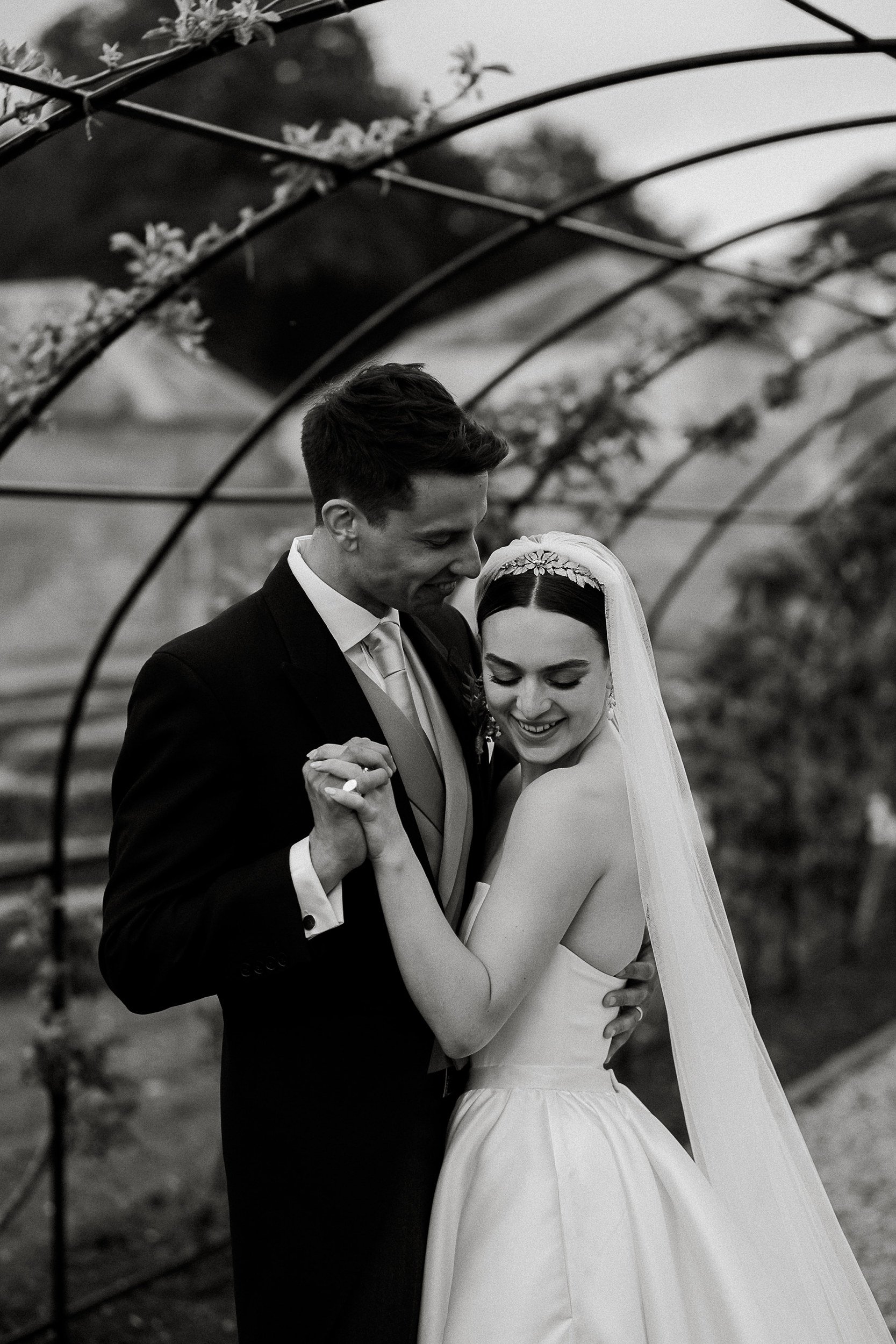 Beautiful bride India wore a wedding dress by Halfpenny London