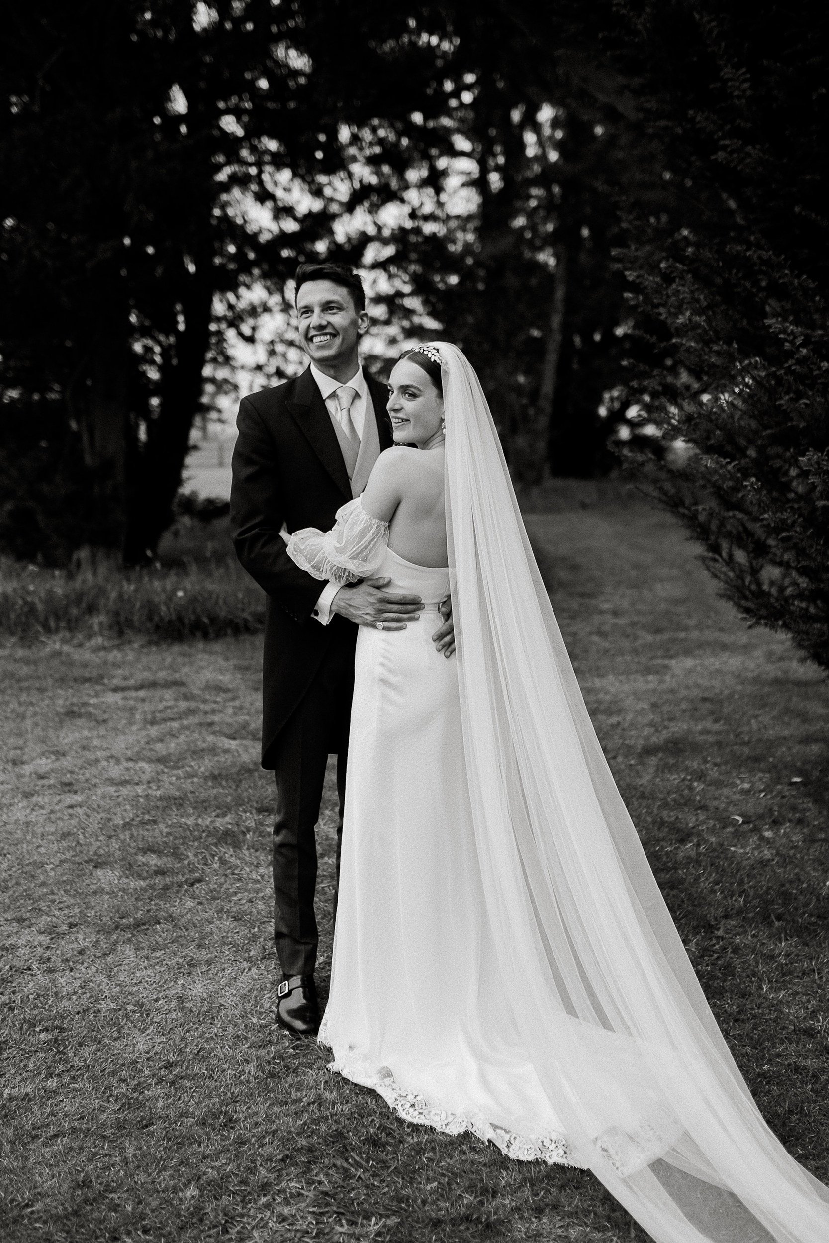 Beautiful bride India wore a wedding dress by Halfpenny London