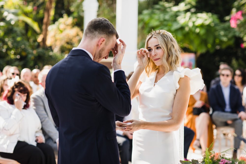 Beautiful bride Emily wore a wedding dress by Halfpenny London