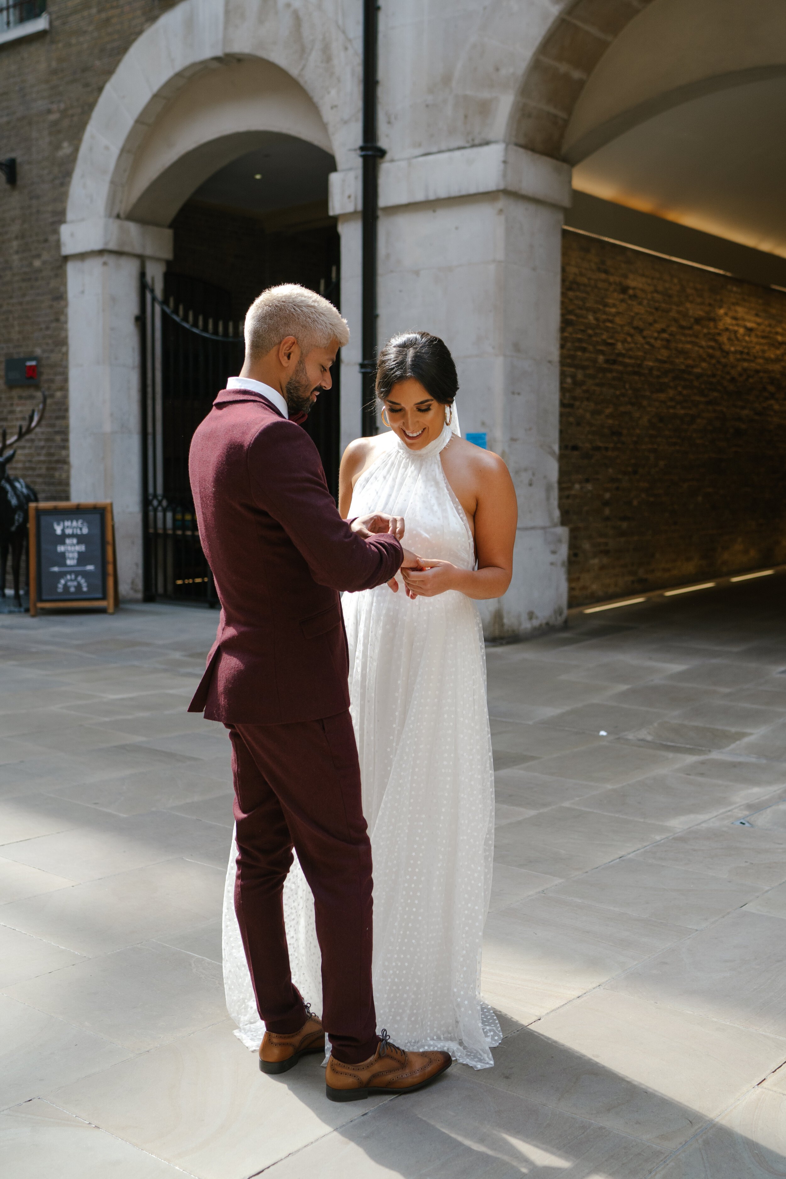 Beautiful bride Vanessa wore a wedding dress by Halfpenny London