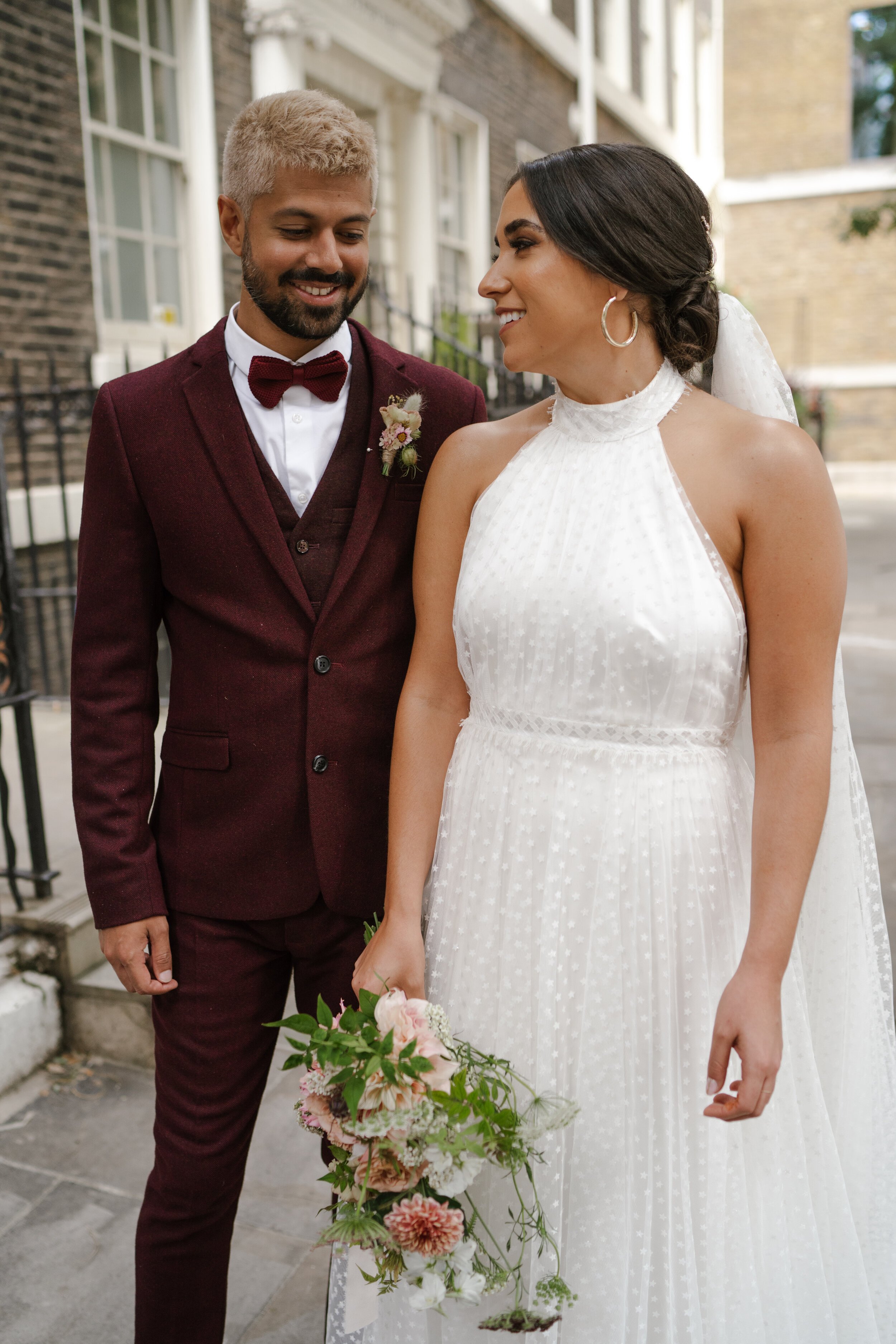 Beautiful bride Vanessa wore a wedding dress by Halfpenny London