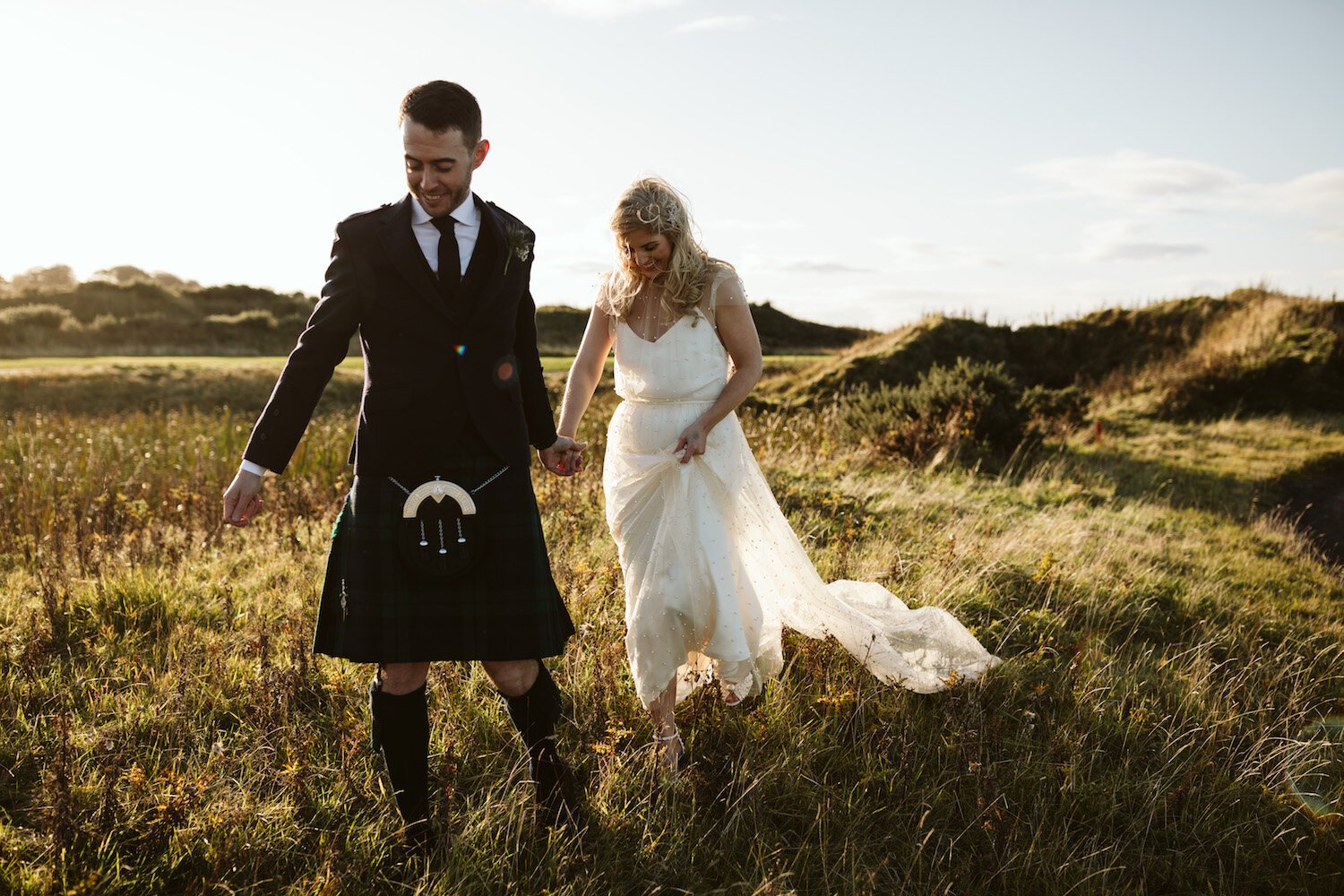 Beautiful bride Jo wore a wedding dress by Halfpenny London