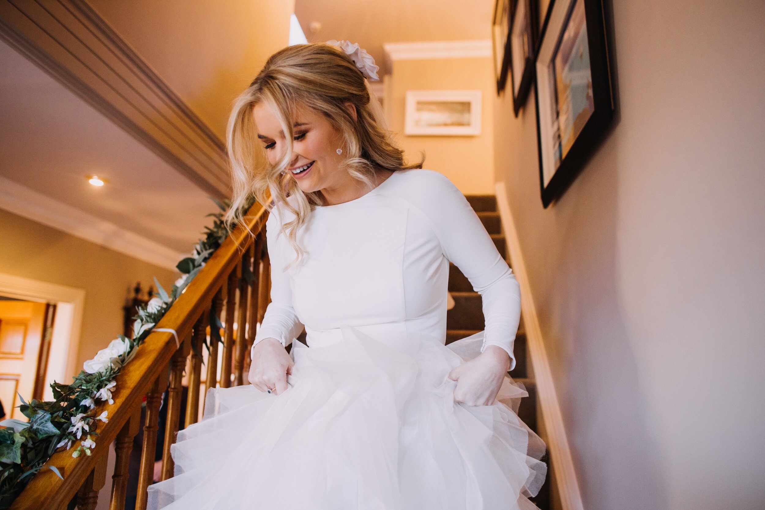 Beautiful bride Lisa wore a wedding dress by Halfpenny London