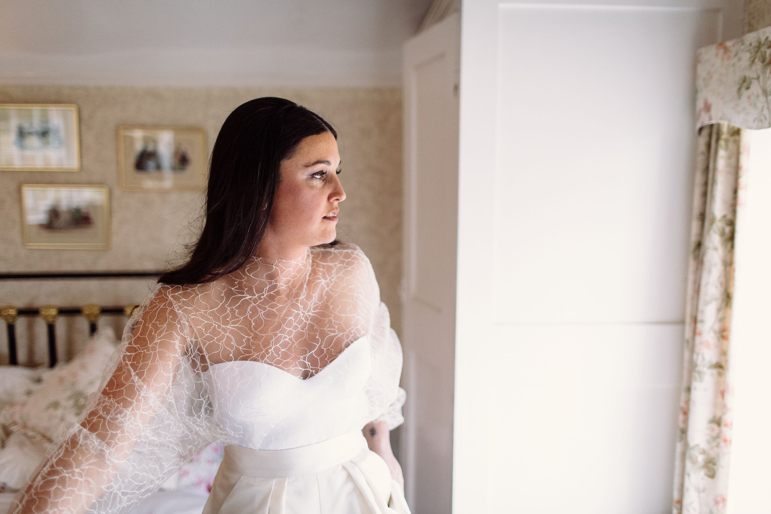 Beautiful bride Megan wore a wedding outfit by Halfpenny London | Image by Hermione McCosh