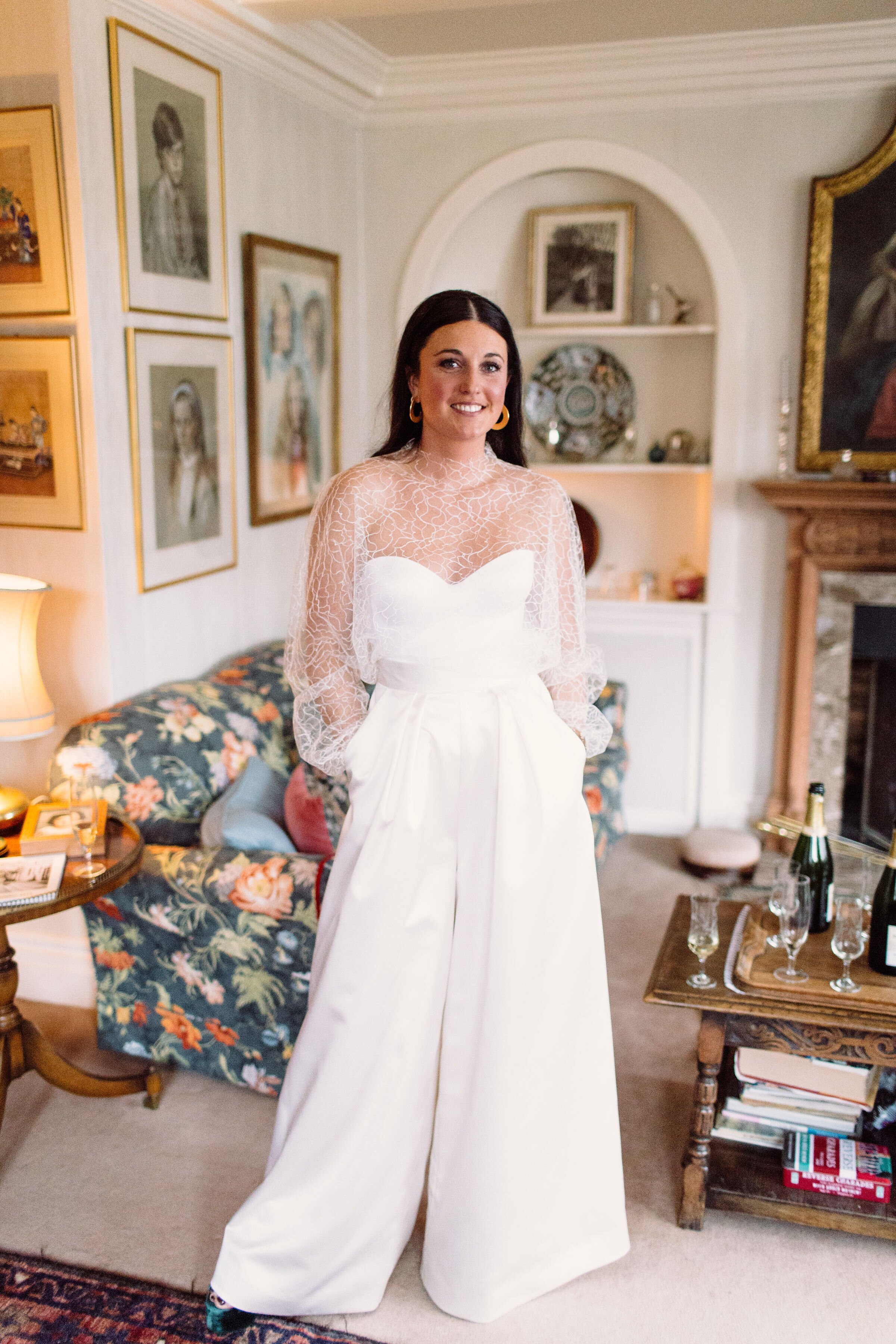 Beautiful bride Megan wore a wedding outfit by Halfpenny London | Image by Hermione McCosh