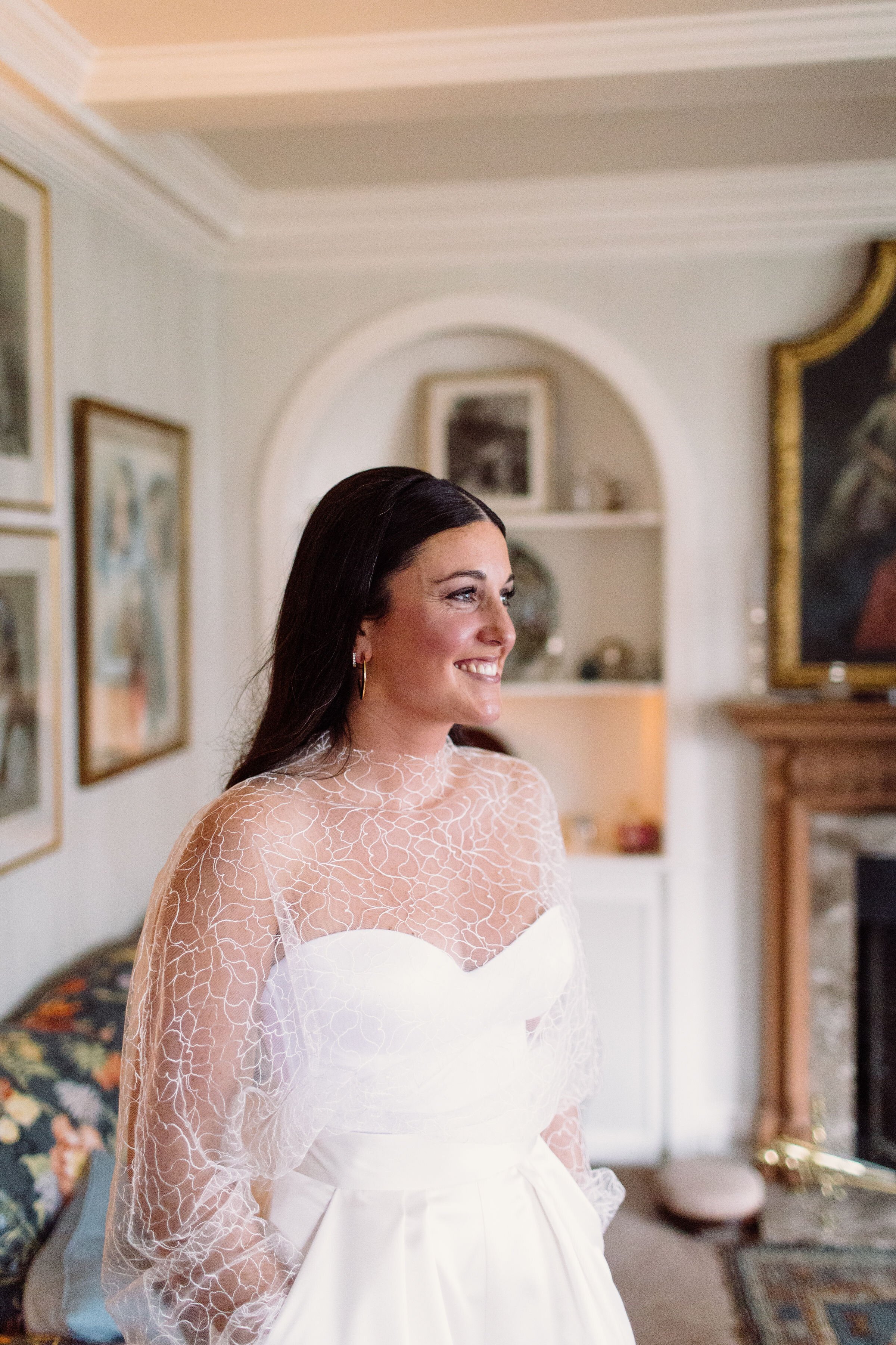 Beautiful bride Megan wore a wedding outfit by Halfpenny London | Image by Hermione McCosh