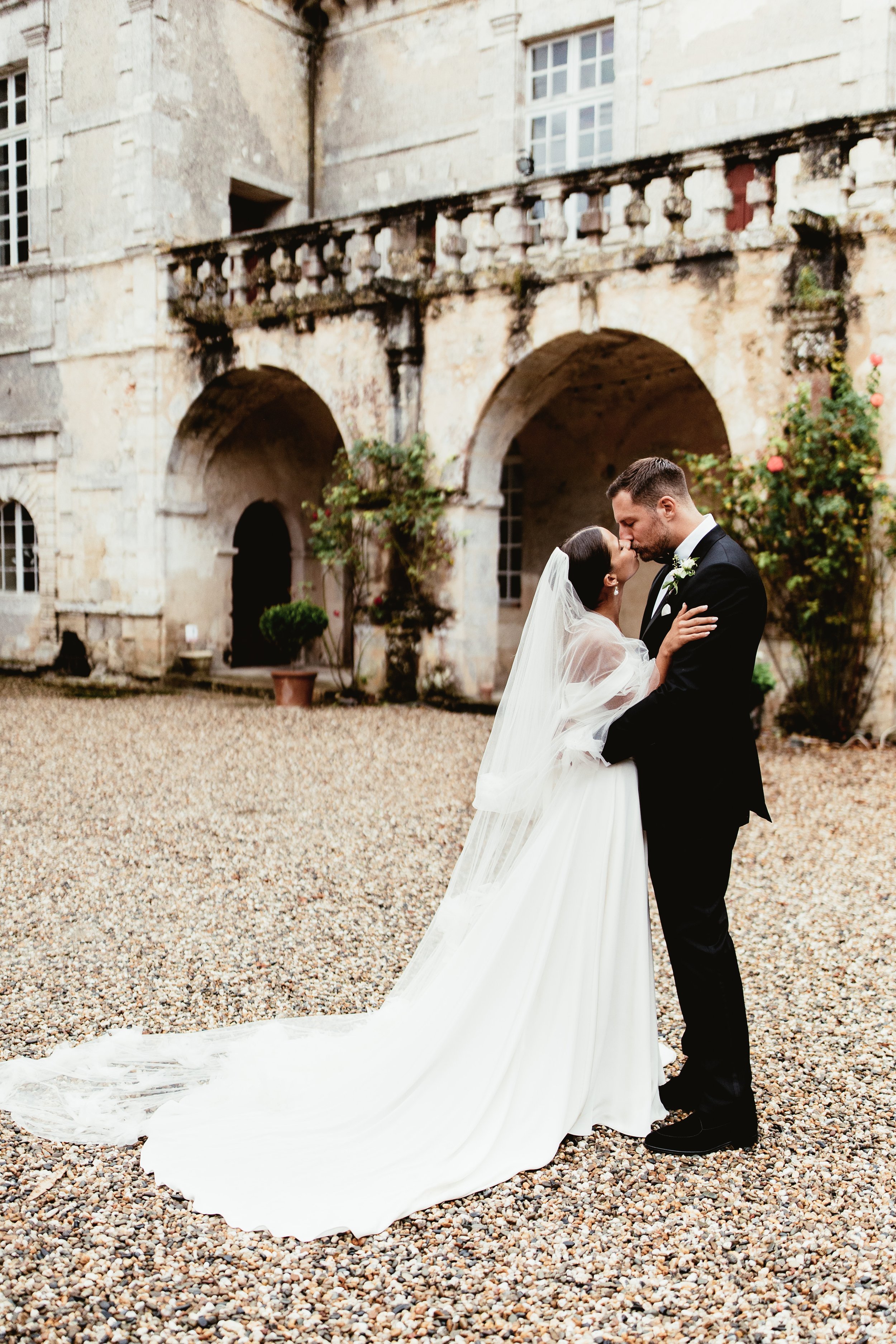 Beautiful bride Jess wore the silk Charlotte wedding dress by Halfpenny London