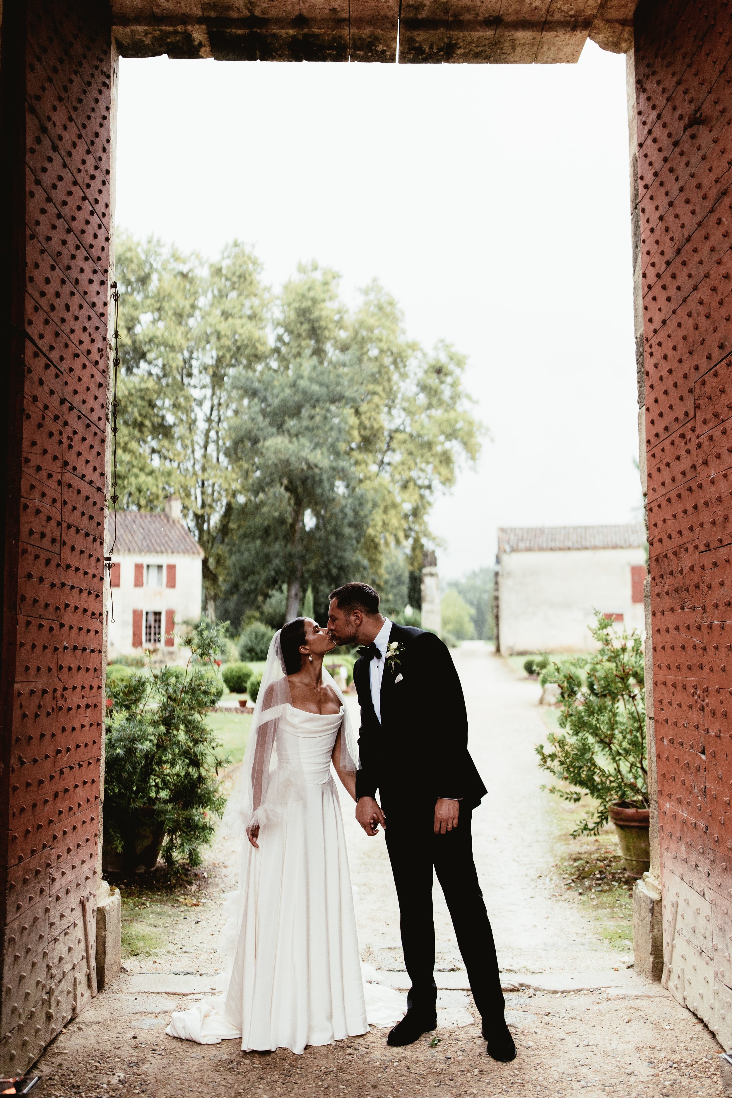 Beautiful bride Jess wore the silk Charlotte wedding dress by Halfpenny London