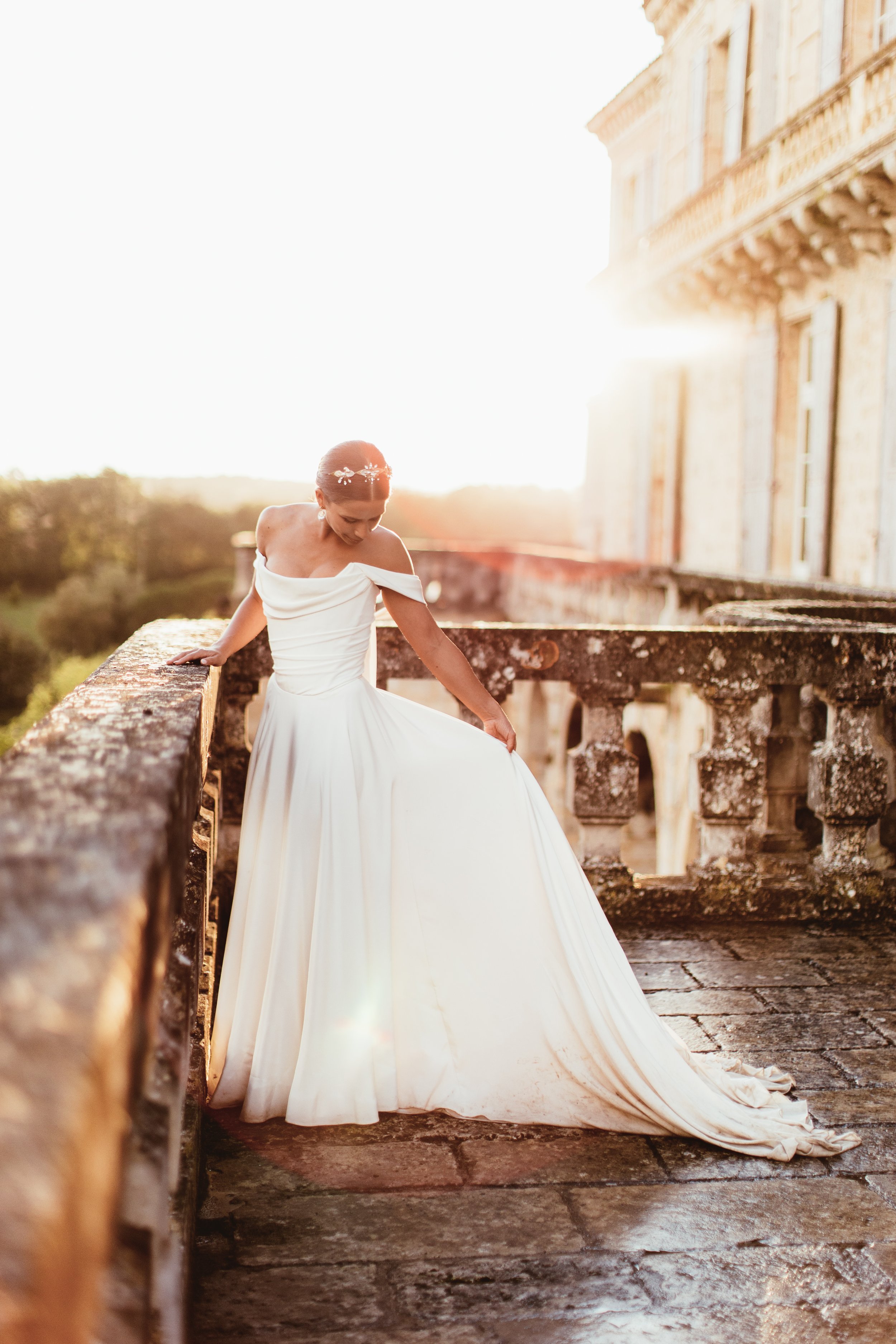 Beautiful bride Jess wore the silk Charlotte wedding dress by Halfpenny London