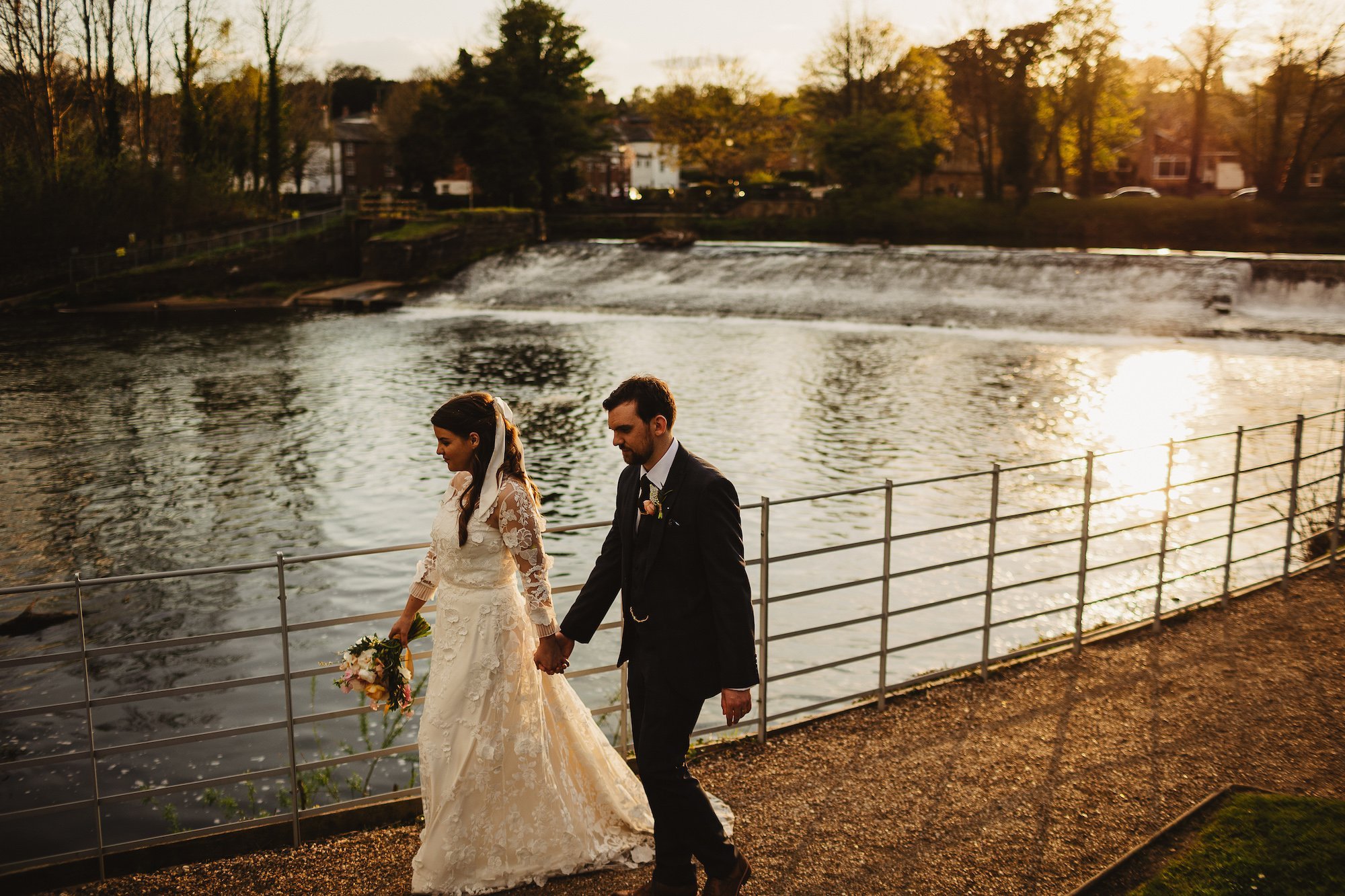 Beautiful bride Dani wore a wedding dress by Halfpenny London | Bobby top and Bay skirt with 3d embroidery