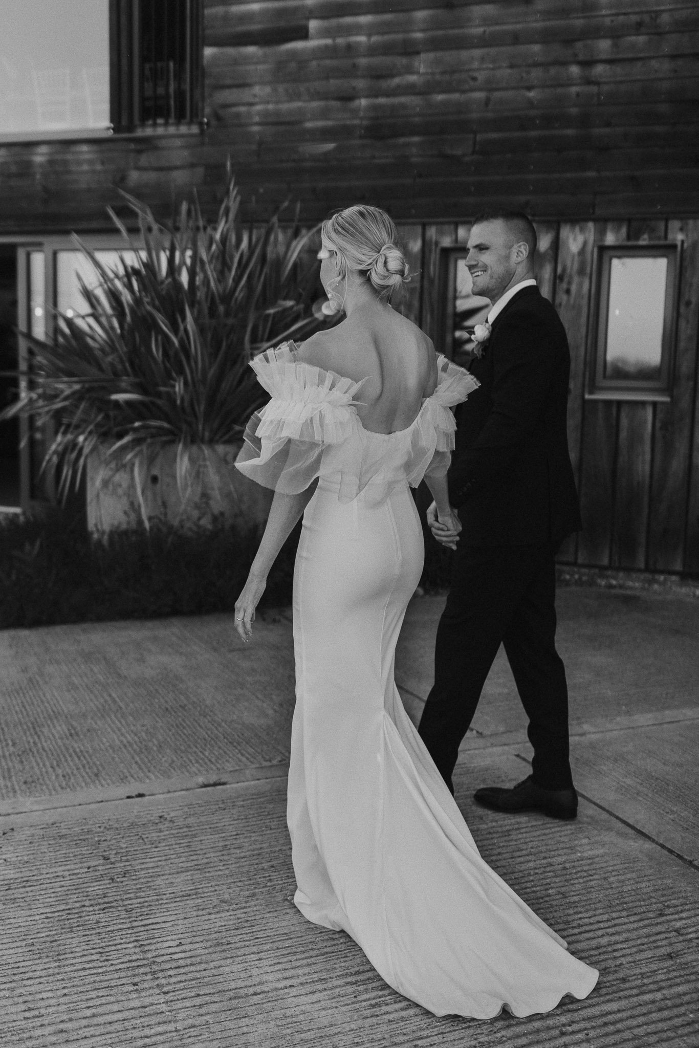 Beautiful bride Alice wore the mayfair silk organza wedding dress by Halfpenny London