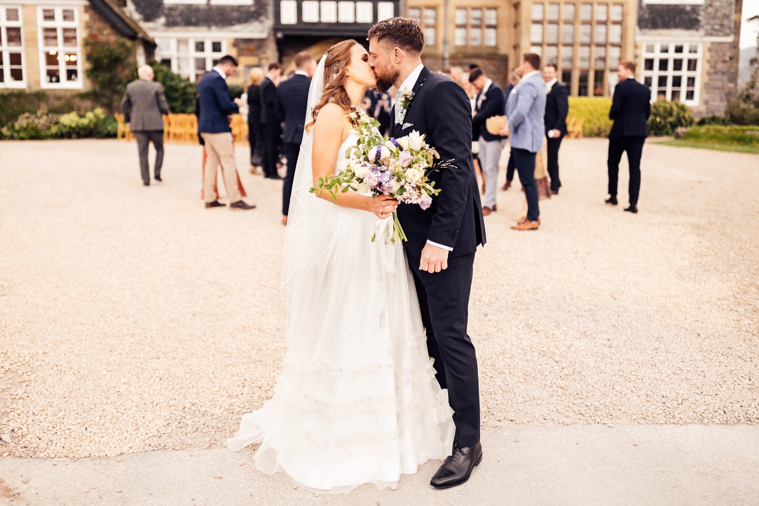 Beautiful bride Charlotte wore a wedding dress by Halfpenny London | Cedar dress and Mayfair sheer skirt