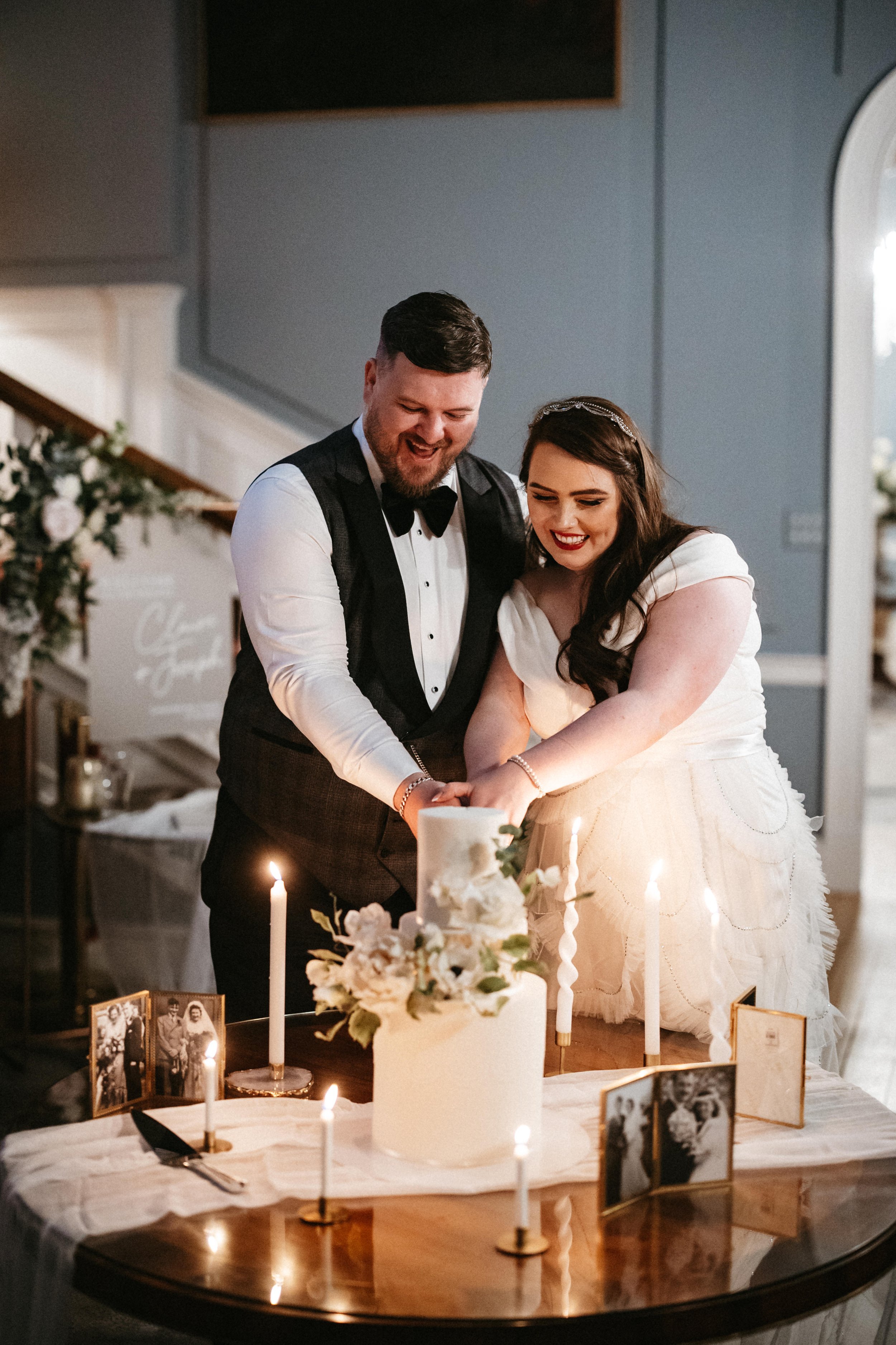 Beautiful bride Claire wore a wedding dress by Halfpenny London