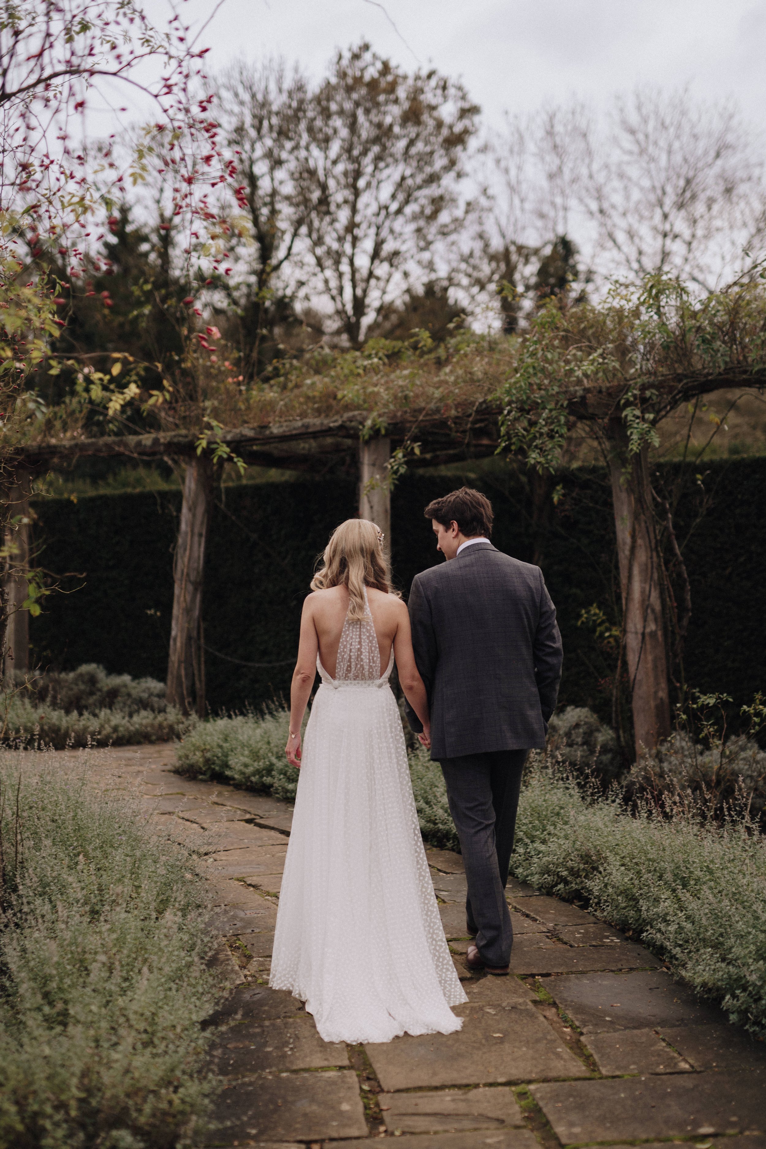 Beautiful bride Hannah wears Lucas Dress and Oliver Corset with the Riri Skirt by British bridal designer Kate Halfpenny