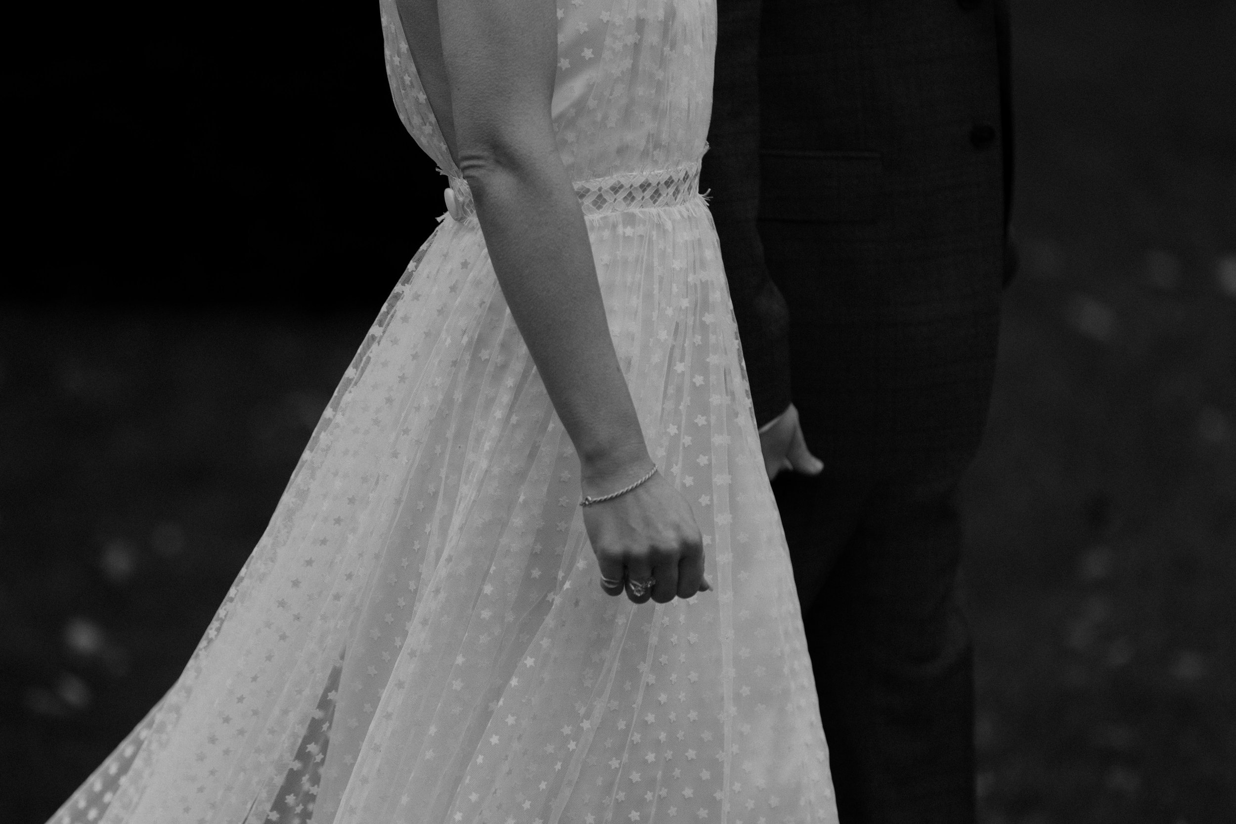 Beautiful bride Hannah wears Lucas Dress and Oliver Corset with the Riri Skirt by British bridal designer Kate Halfpenny