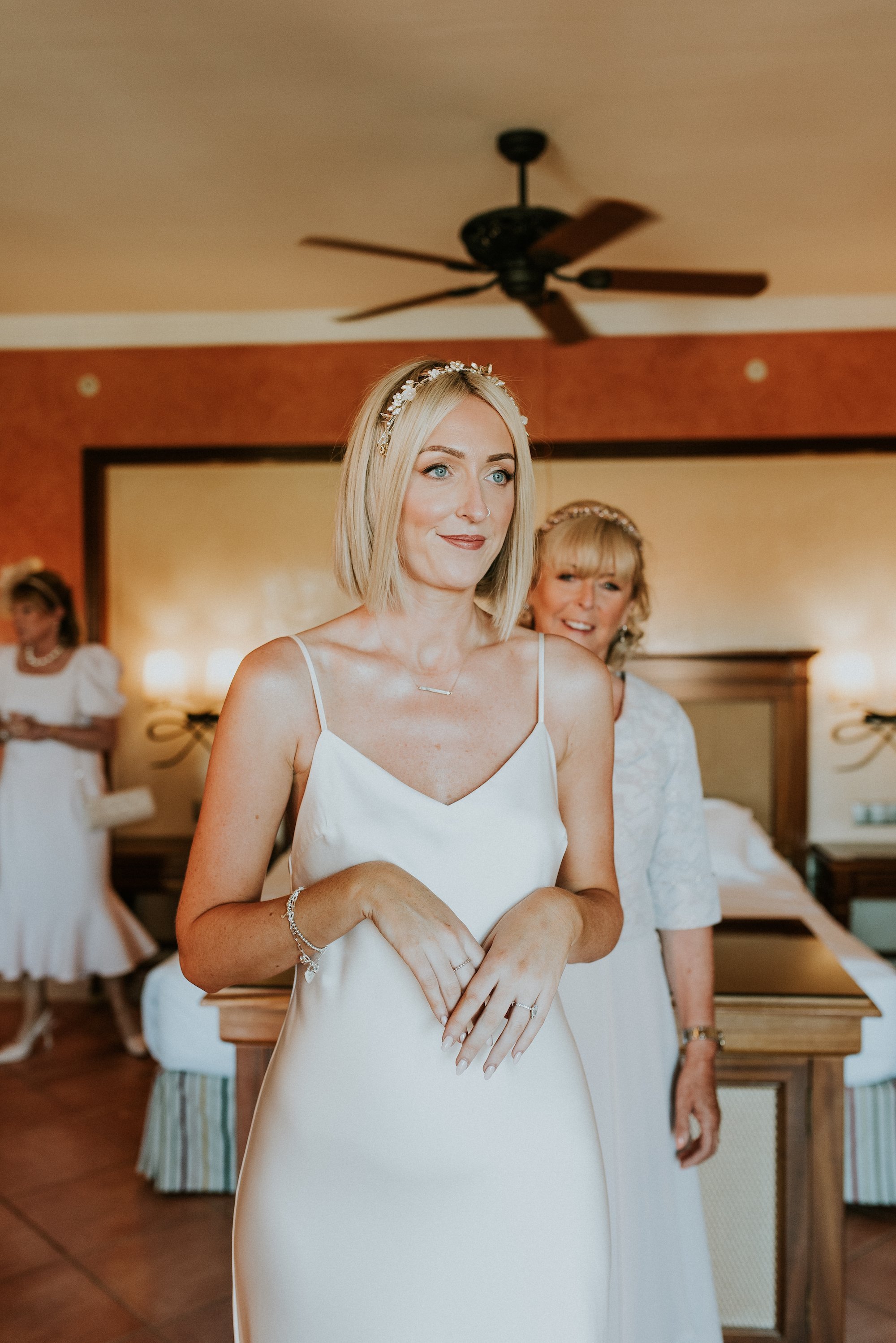 Beautiful bride Aoife wears the Iris slip dress with the Beale Skirt by Halfpenny London