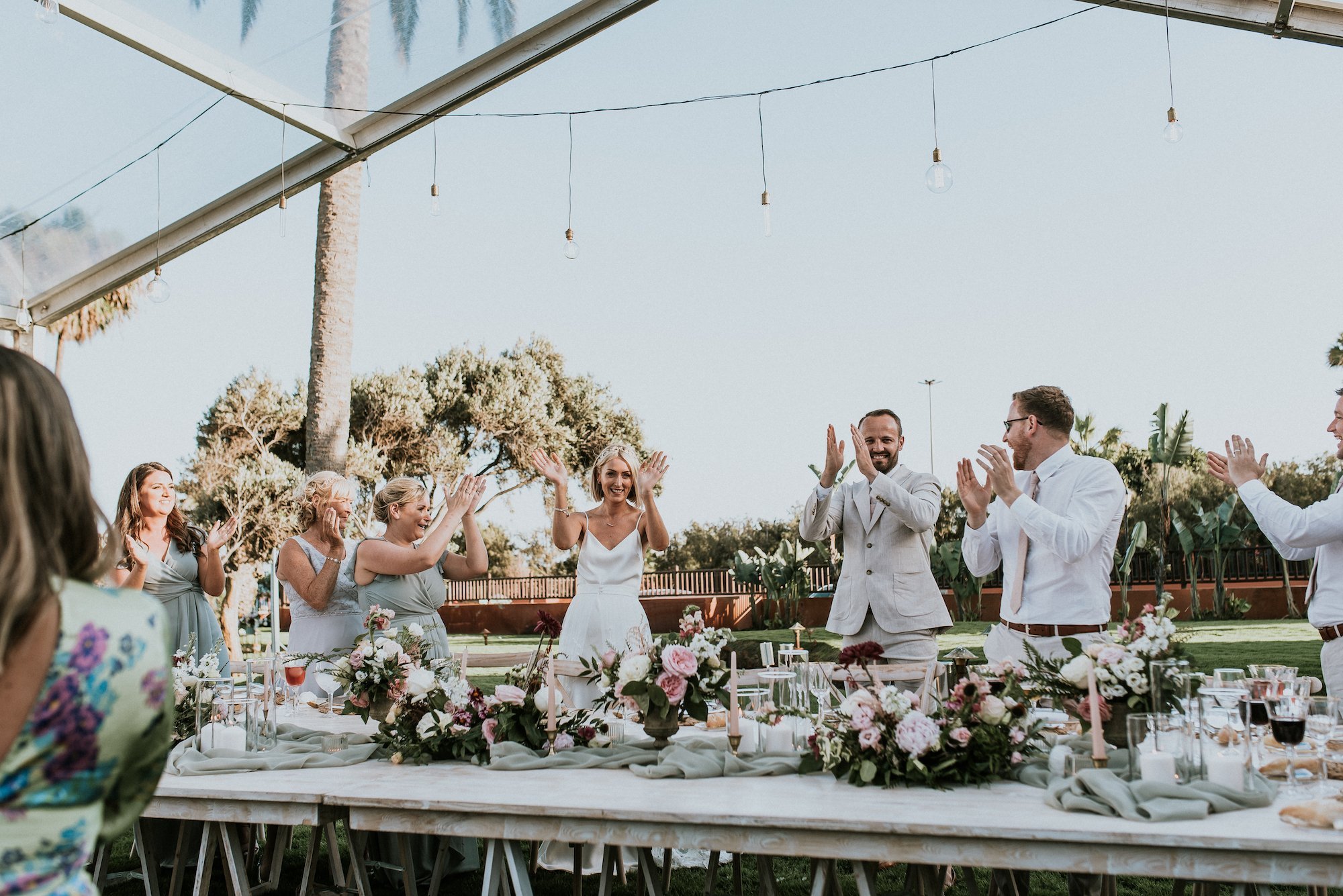 Beautiful bride Aoife wears the Iris slip dress with the Beale Skirt by Halfpenny London