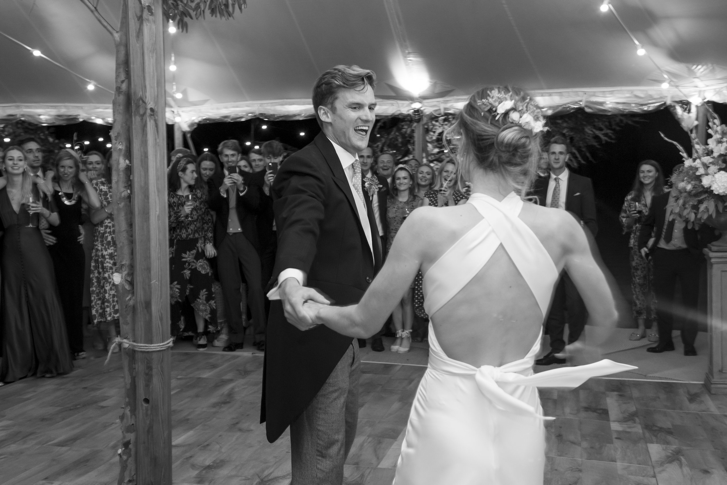 Beautiful bride Izzy wears the Cheryl dress with the Mayfair Skirt by Halfpenny London