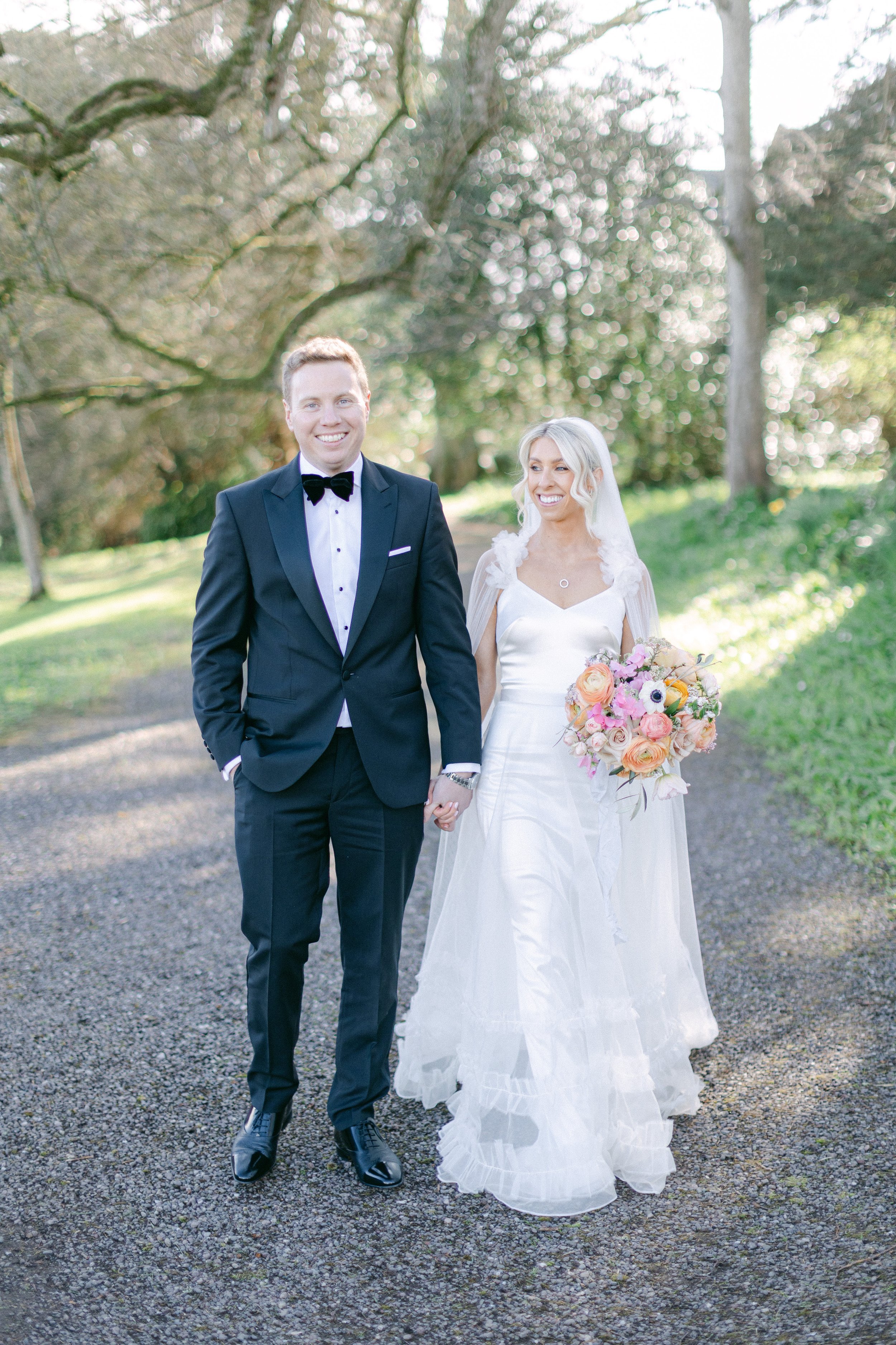 Beautiful bride Maria wears Victor slip with Mayfair skirt by British bridal designer Halfpenny London