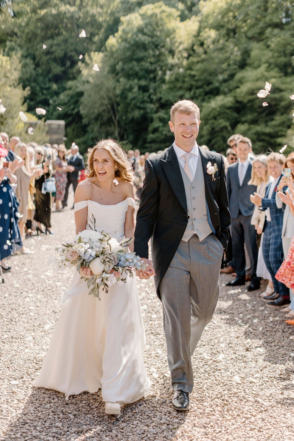 Beautiful bride Clare wears the Charlotte dress by Halfpenny London