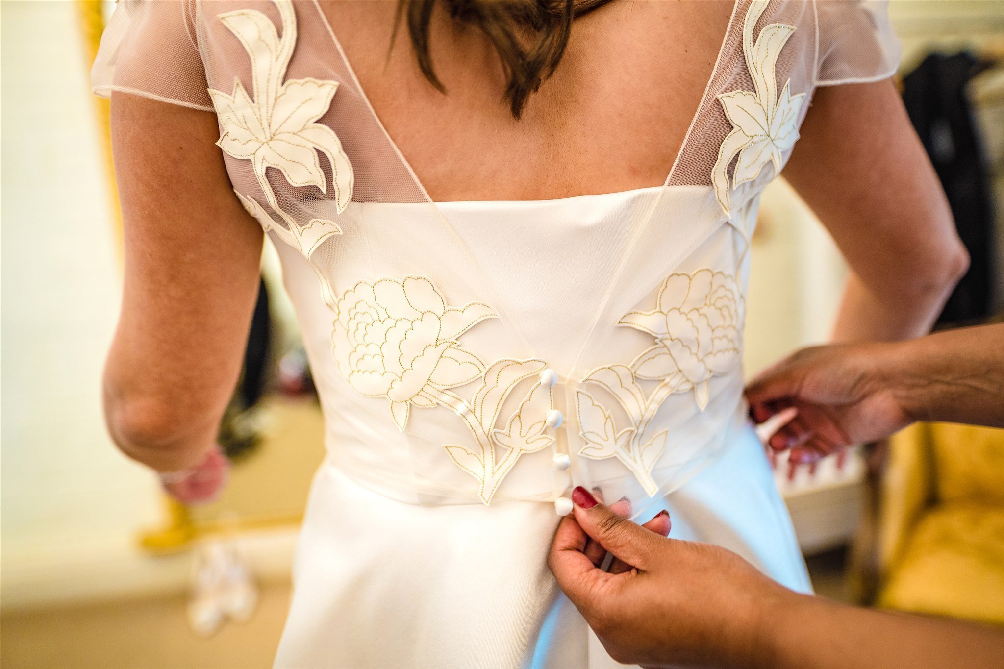 Beautiful bride Immy wears the Jackson dress and Blossom top by Halfpenny London