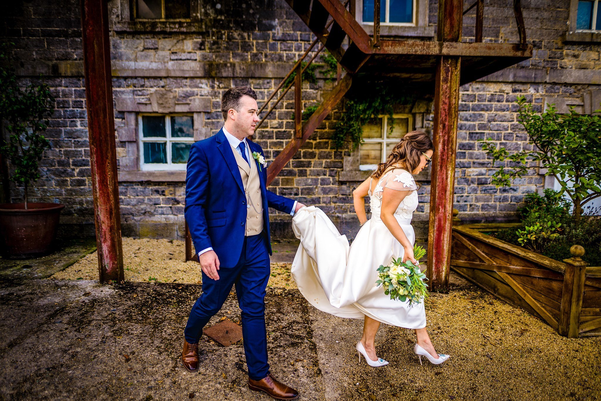 Beautiful bride Immy wears the Jackson dress and Blossom top by Halfpenny London