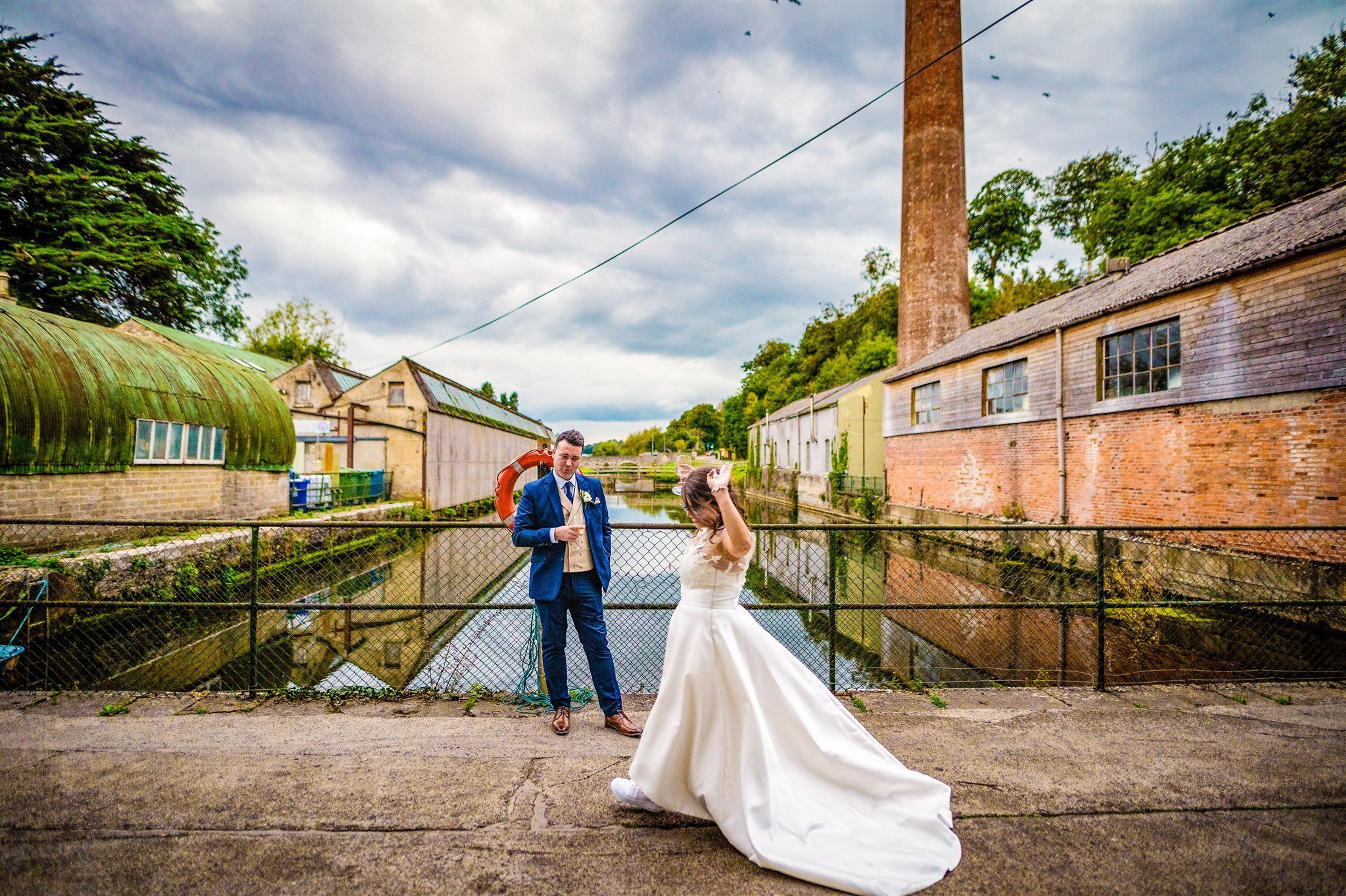 Beautiful bride Immy wears the Jackson dress and Blossom top by Halfpenny London