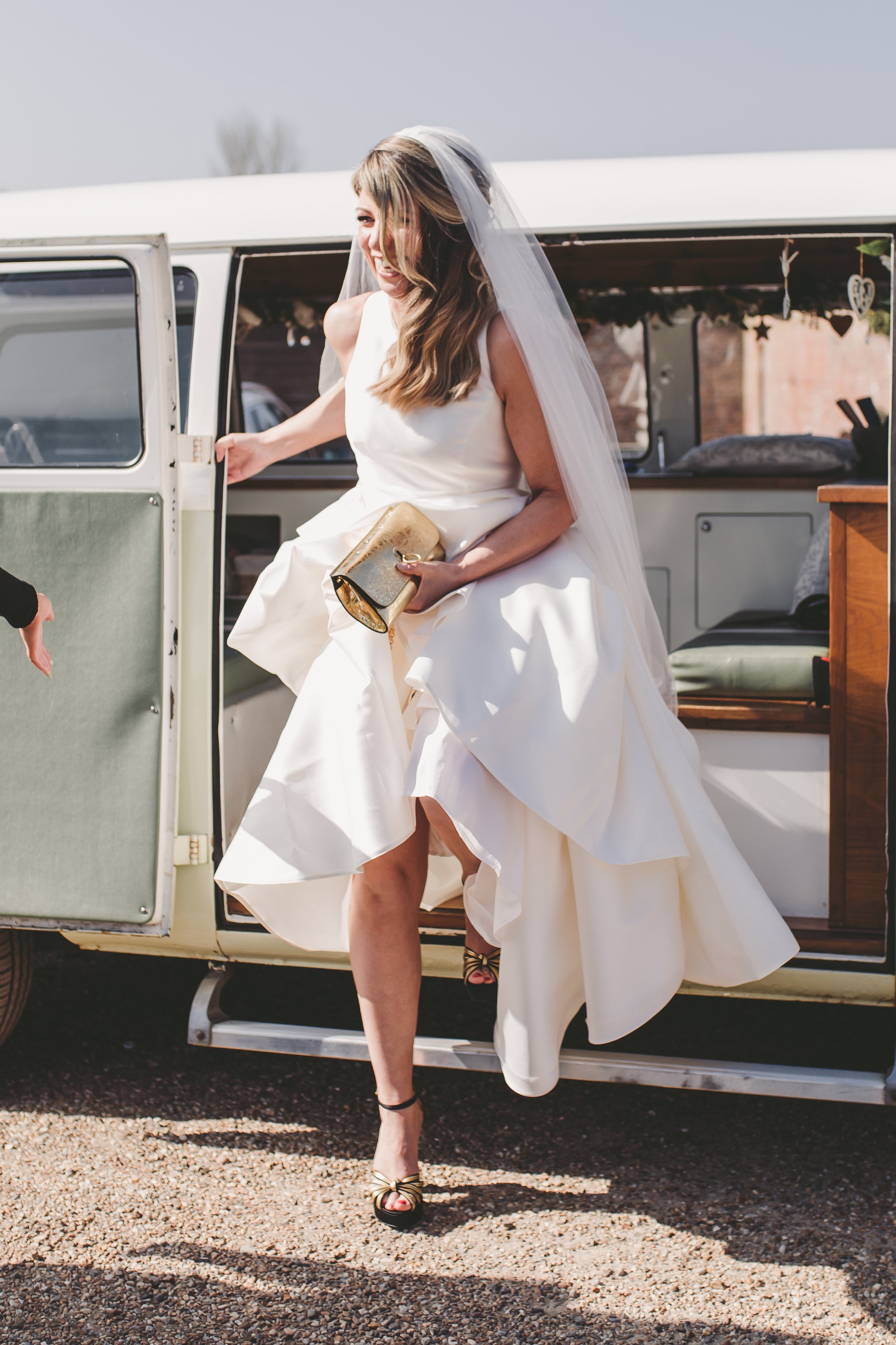 Beautiful bride Joscelin wears the Oak dress by Halfpenny London