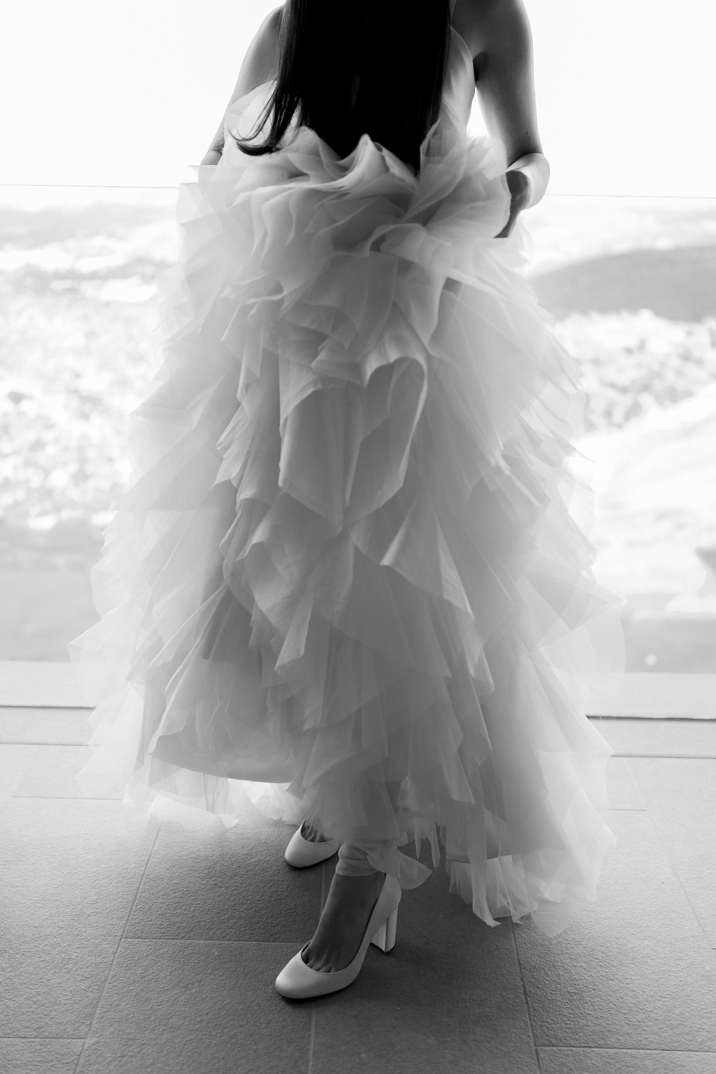 Gorgeous bride Stephanie wears the Riri skirt by Halfpenny London