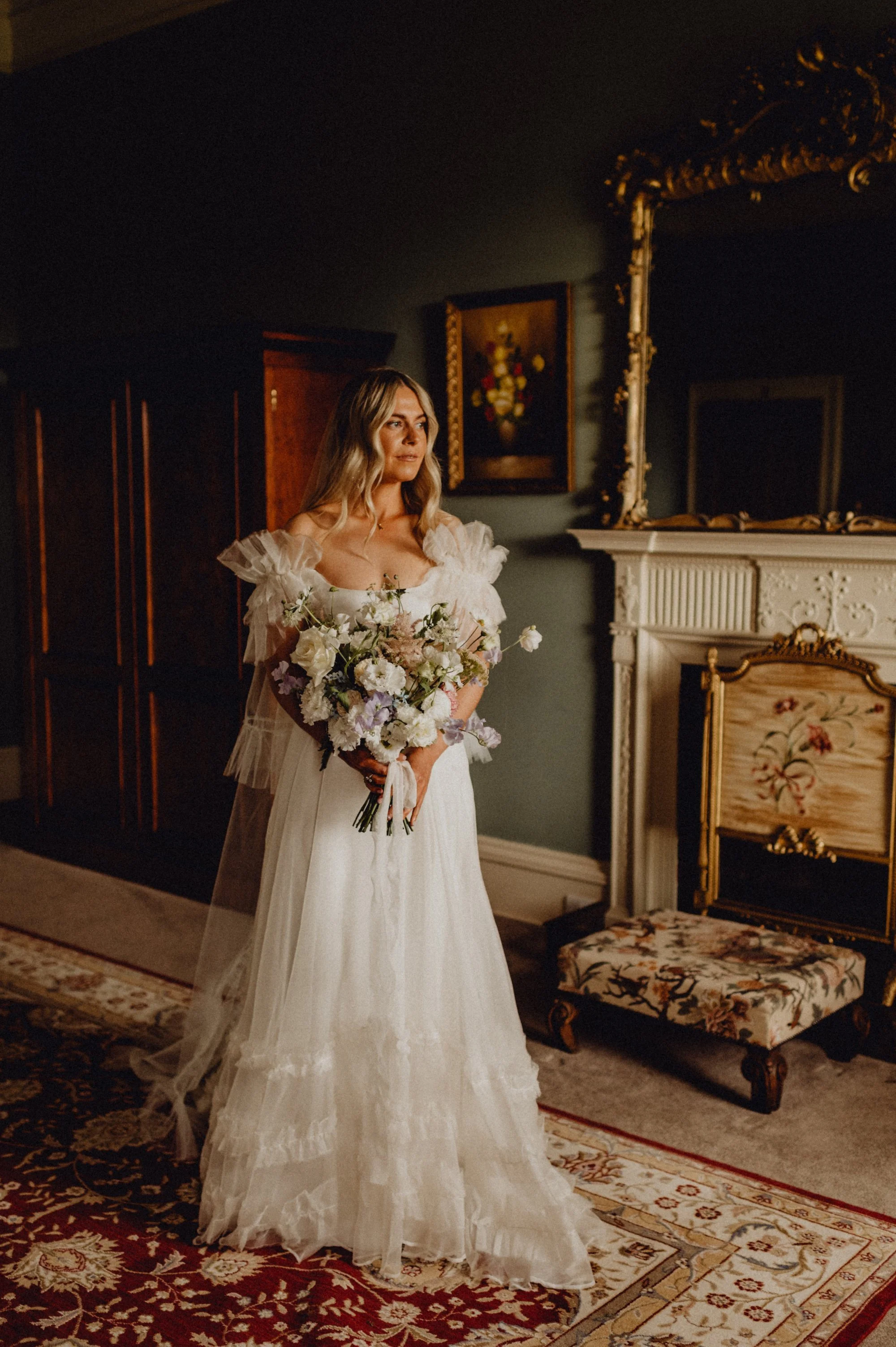 Beautiful bride April wears the Mayfair dress by Halfpenny London