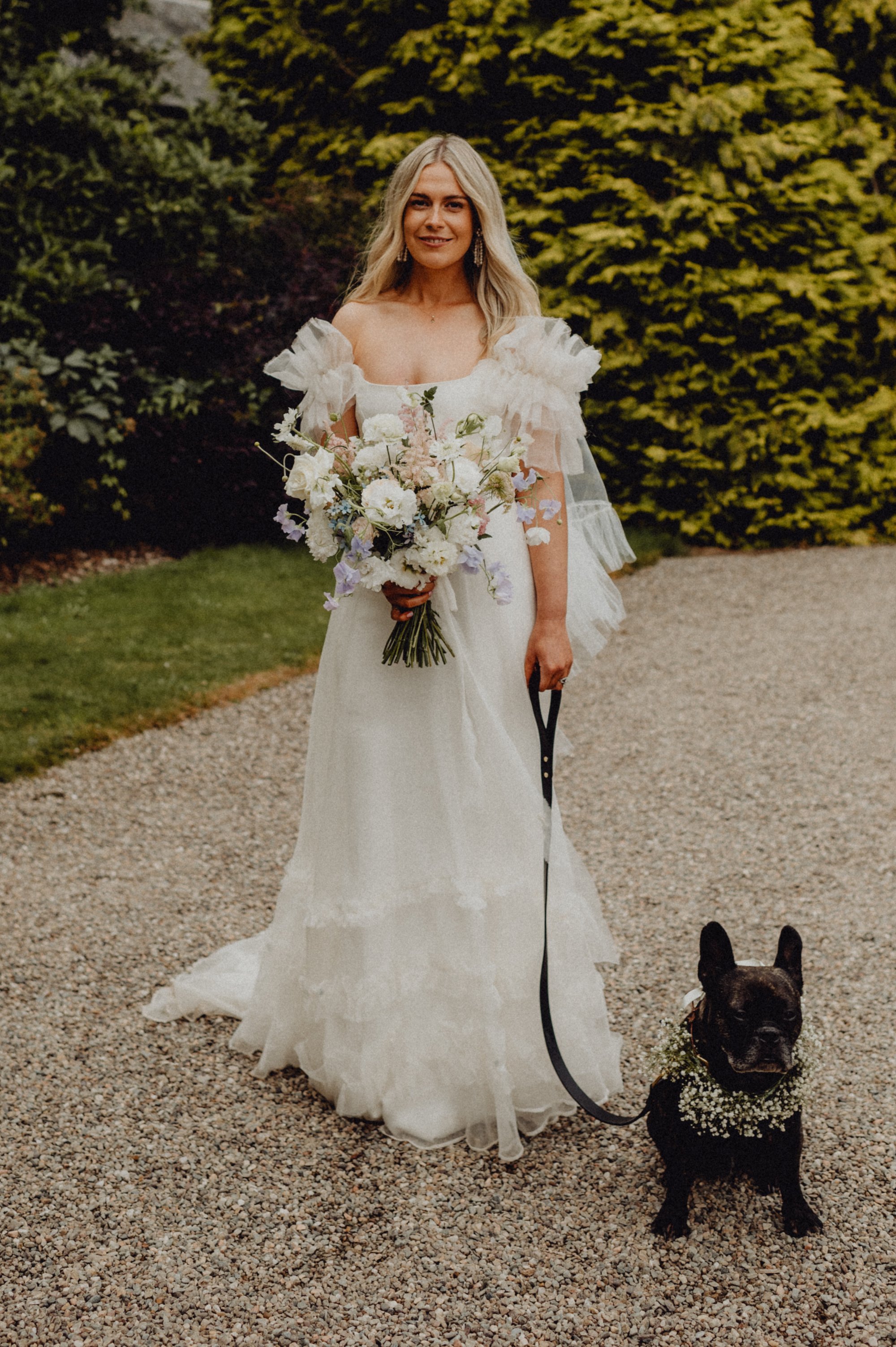 Beautiful bride April wears the Mayfair dress by Halfpenny London