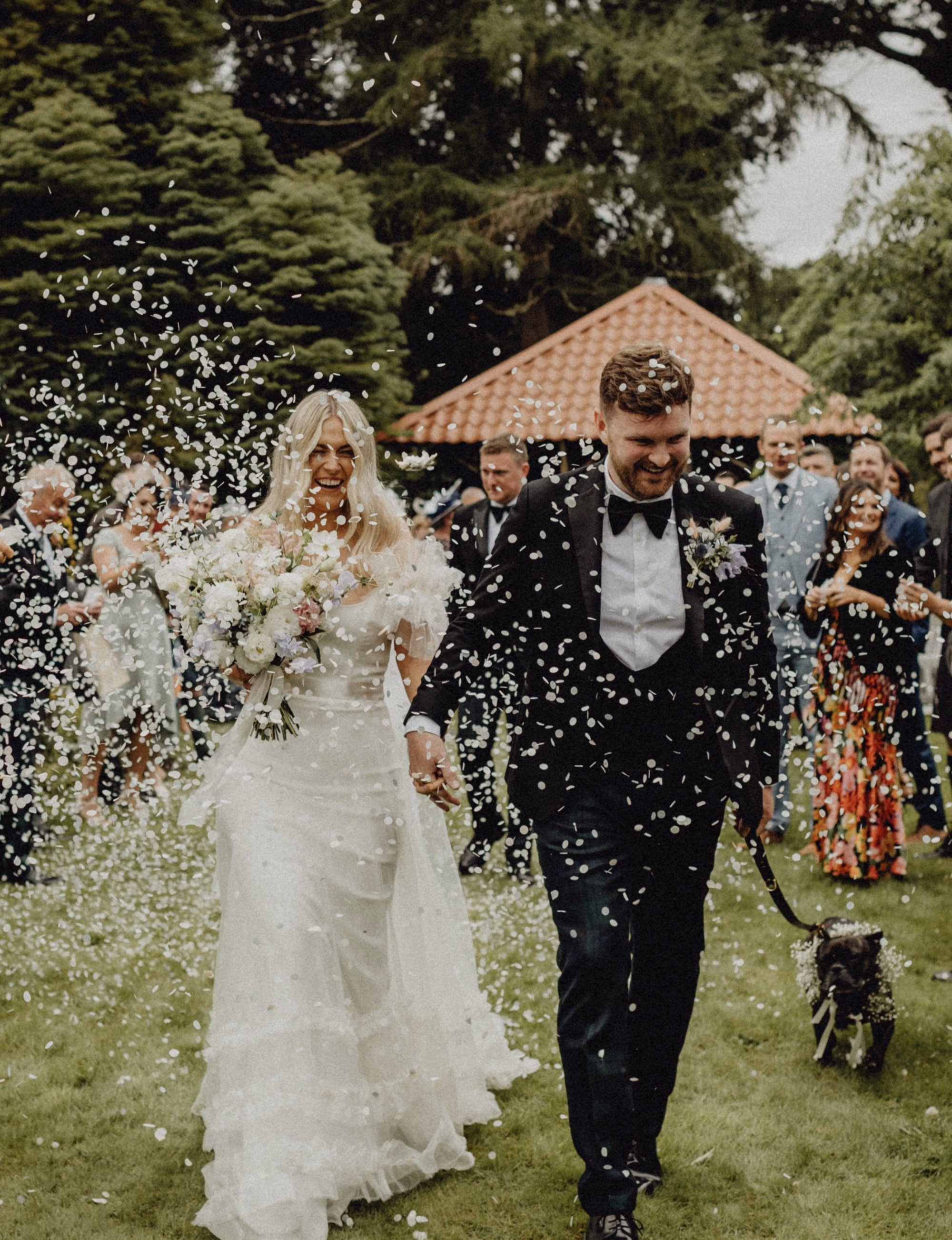 Beautiful bride April wears the Mayfair dress by Halfpenny London