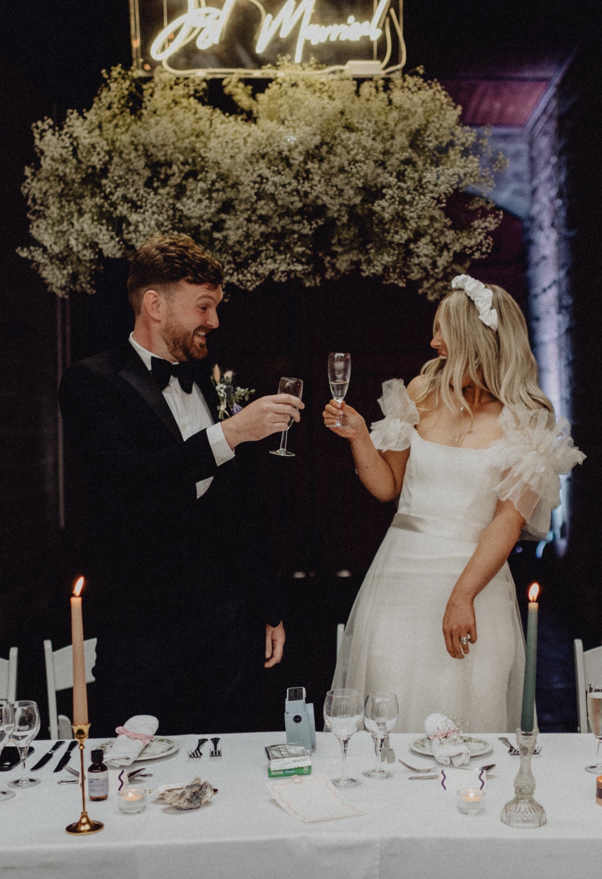 Beautiful bride April wears the Mayfair dress by Halfpenny London