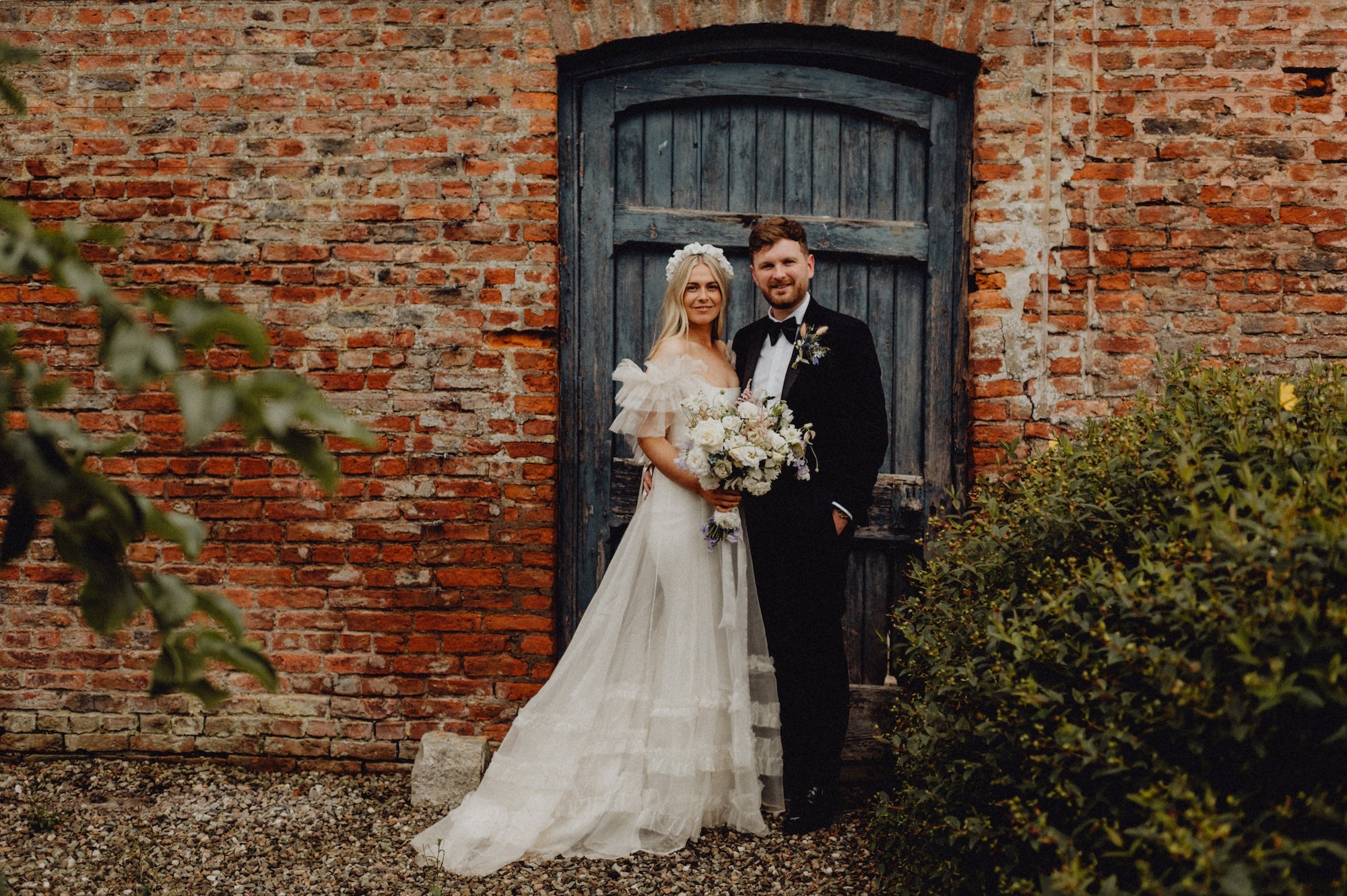 Beautiful bride April wears the Mayfair dress by Halfpenny London