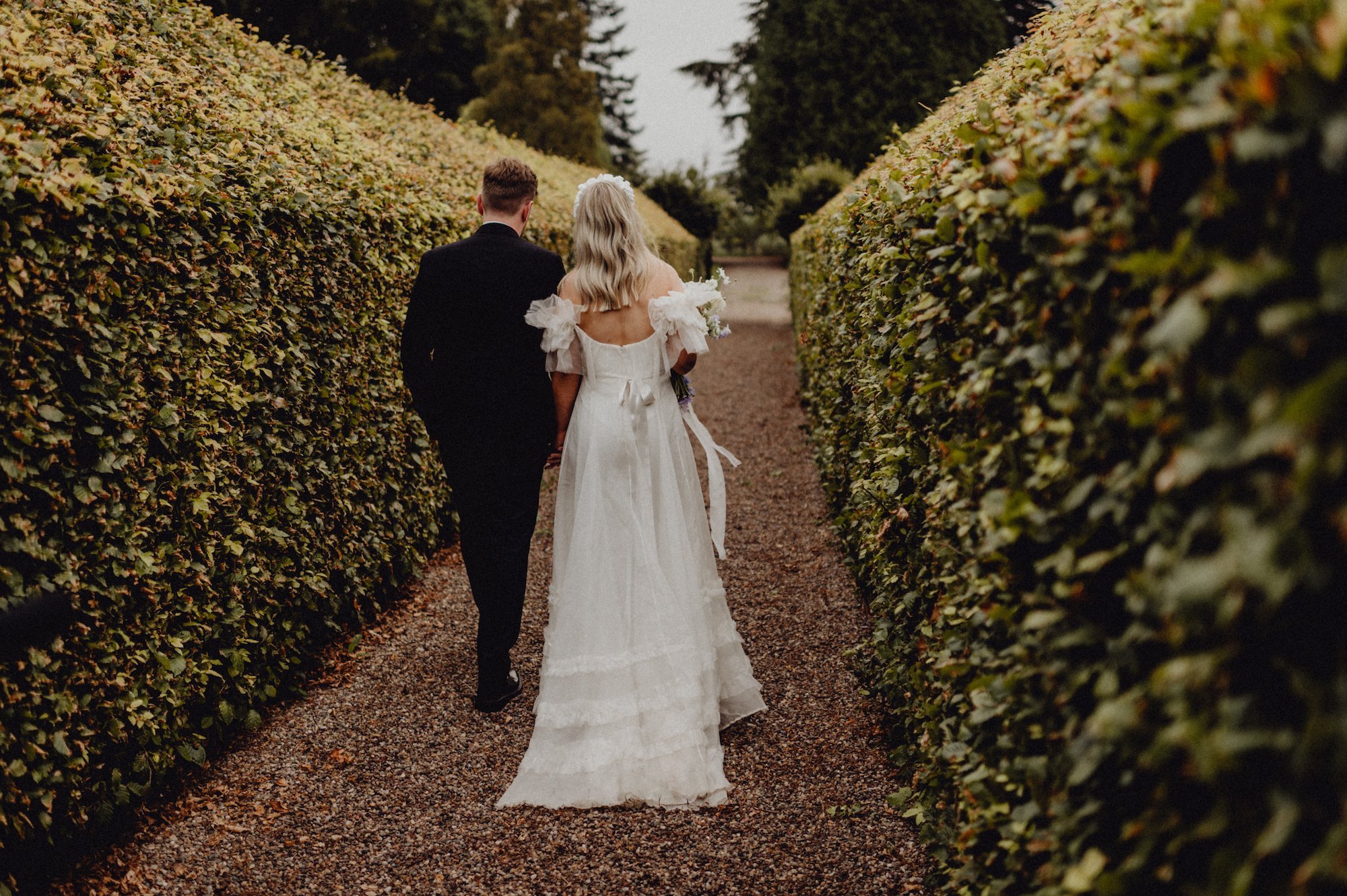 Beautiful bride April wears the Mayfair dress by Halfpenny London