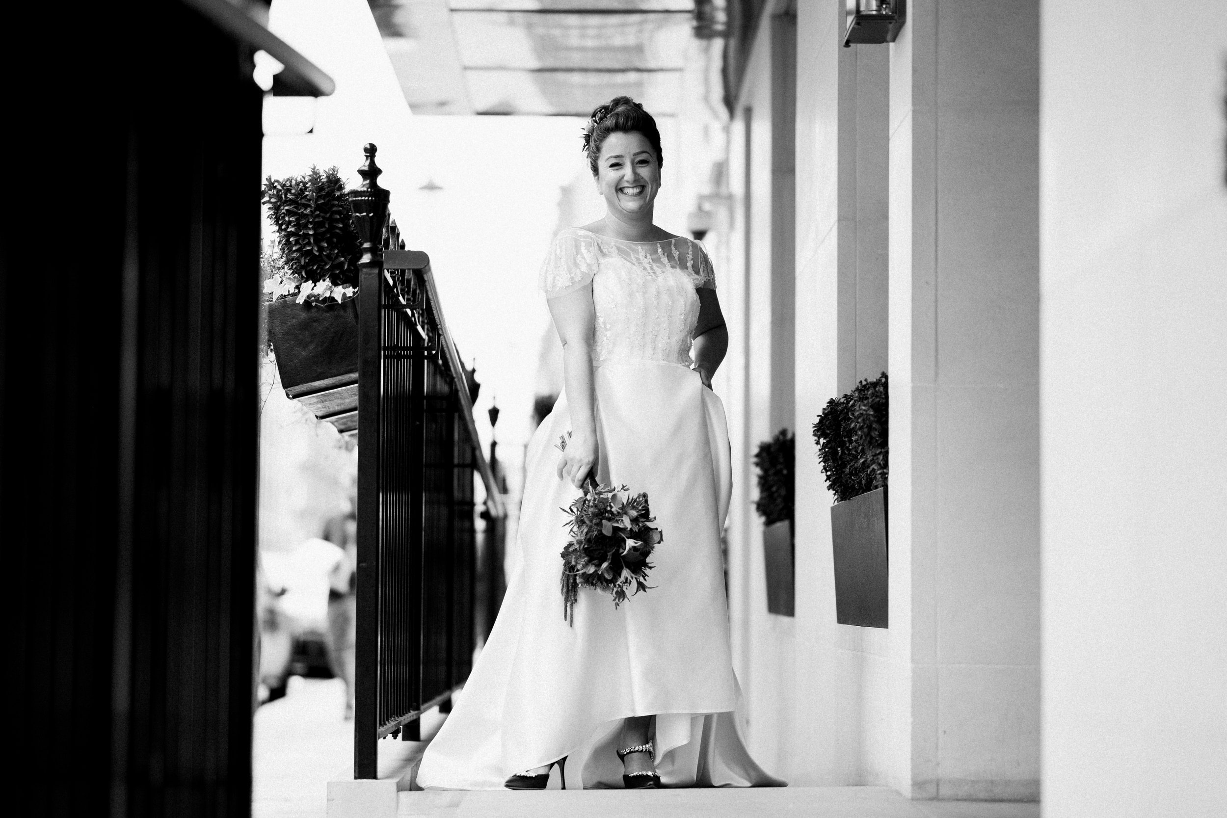 Beautiful bride Julia wears the Georgie skirt with the Aspen top by Halfpenny London