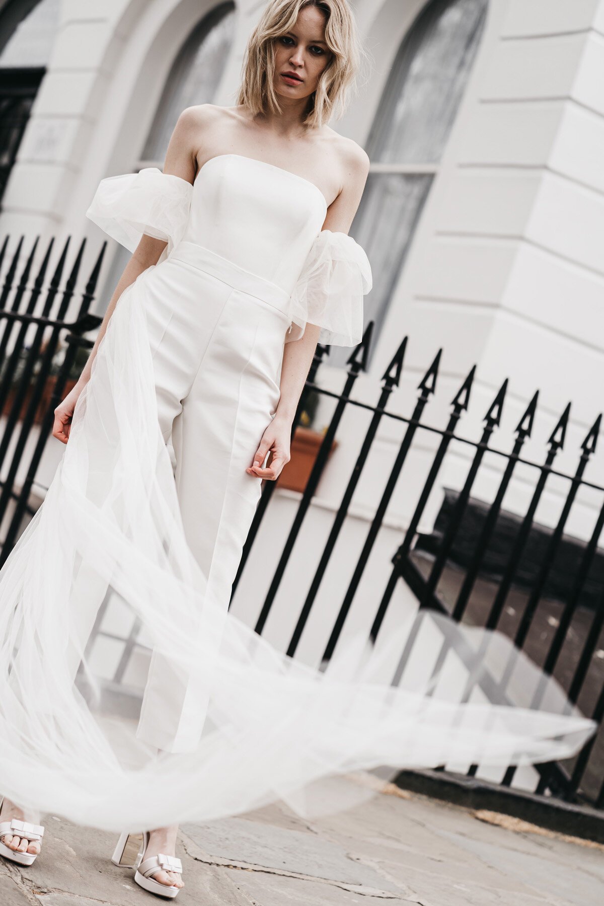 City wedding inspiration by Zach&amp;Grace featuring wedding dresses and separates by Halfpenny London