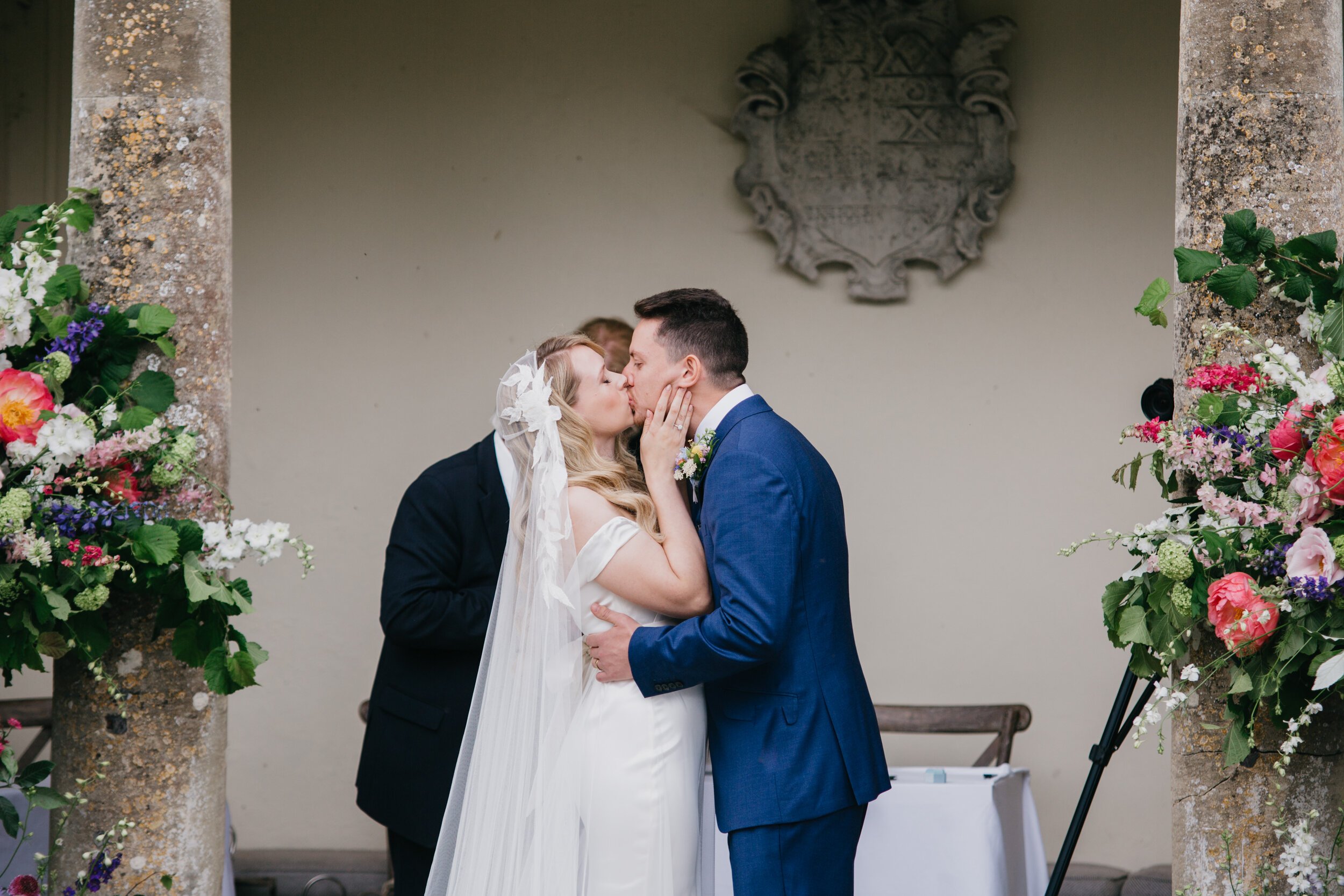 Beautiful bride Sophie wore a wedding dress and veil by Halfpenny London