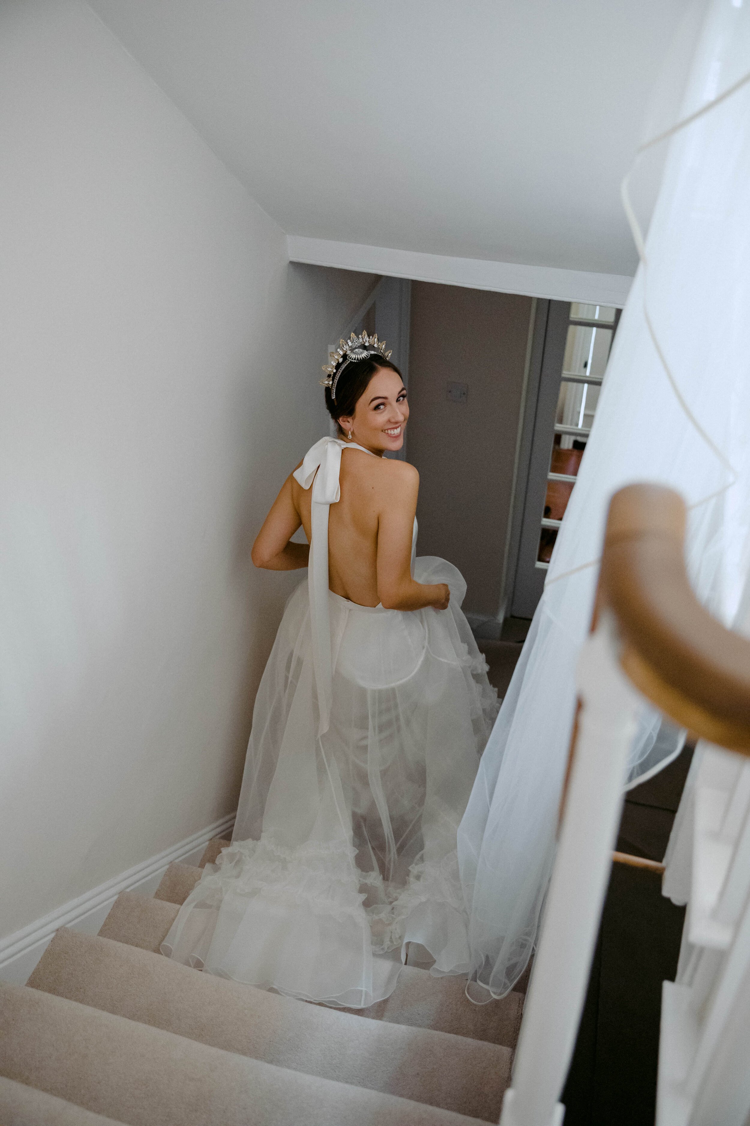 Beautiful bride Marina wore a wedding dress by Halfpenny London