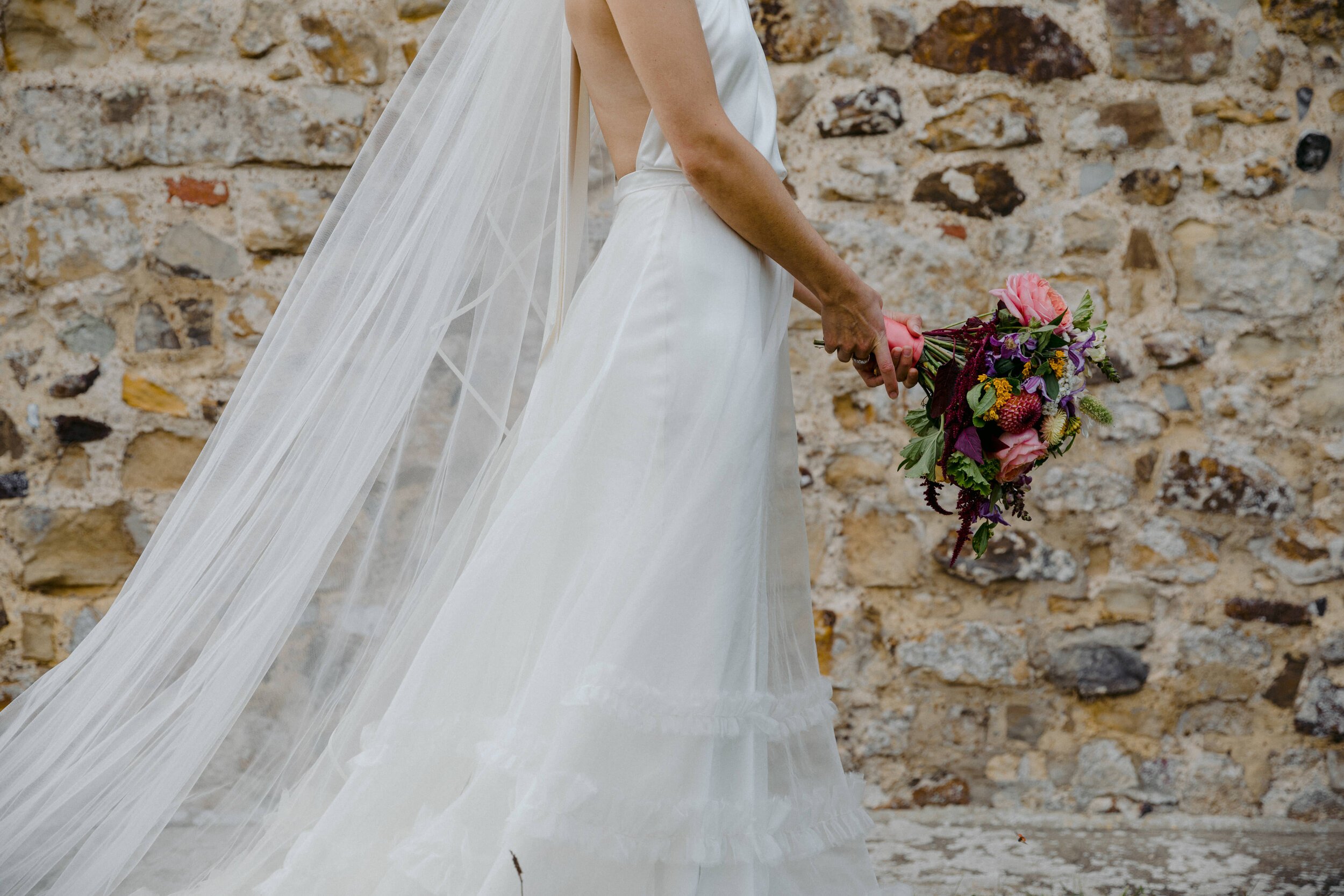 Beautiful bride Marina wore a wedding dress by Halfpenny London