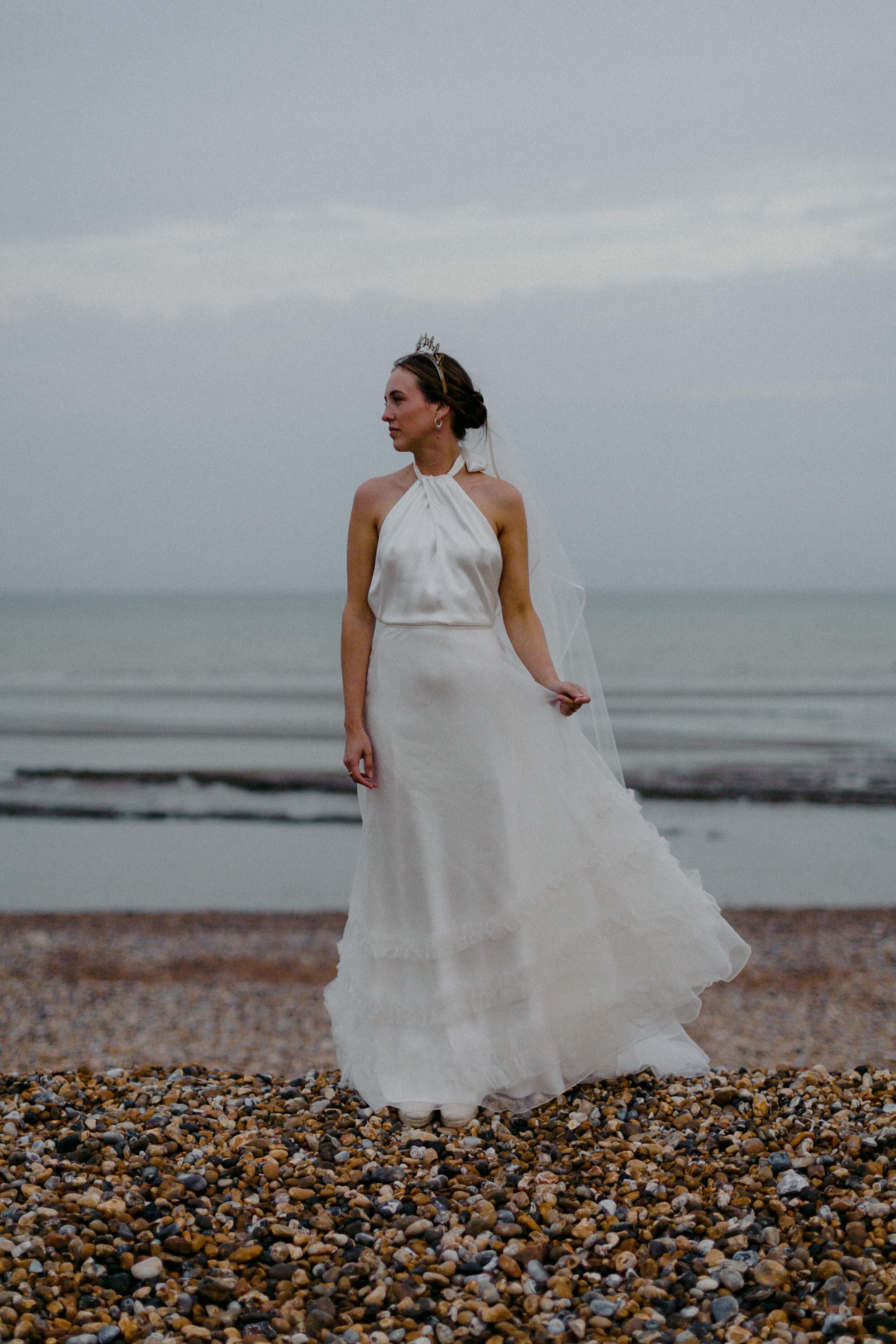 Beautiful bride Marina wore a wedding dress by Halfpenny London