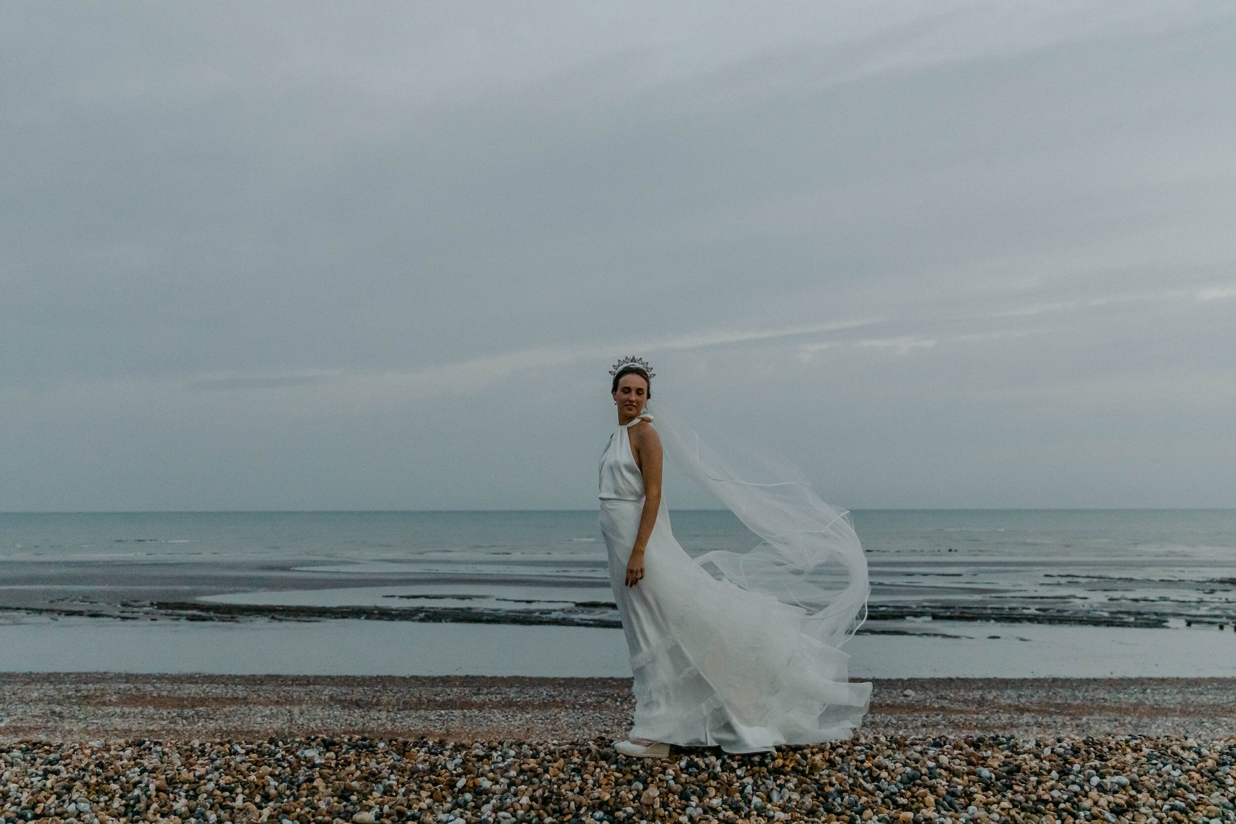 Beautiful bride Marina wore a wedding dress by Halfpenny London