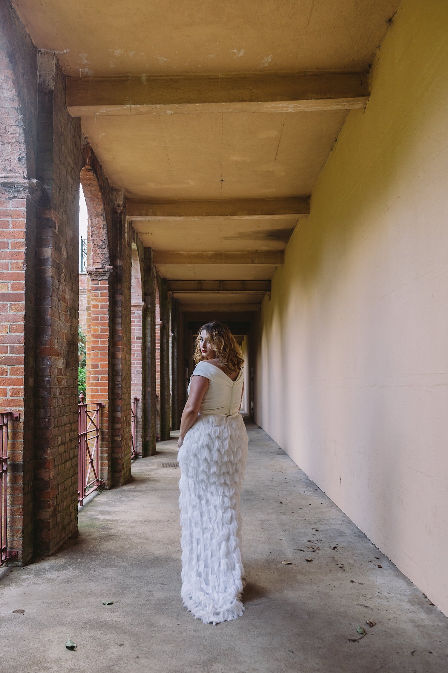 Styled shoot with a gorgeous, curvy model wearing Halfpenny London bridal separates | Photography by Wolf &amp;amp; Co. Photography, Model: Carmen Micheli, Hair and Make up by Abi Taylor Bride