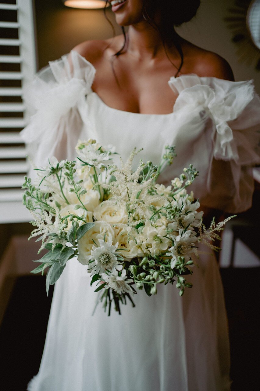 Beautiful bride Tara wore a wedding dress by Halfpenny London