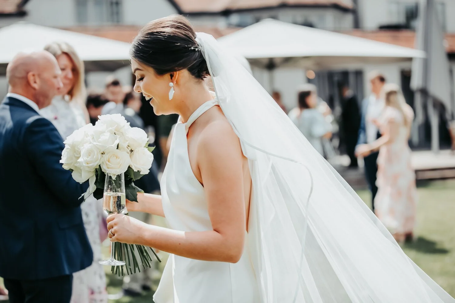 Beautiful bride Sian wore a wedding dress by Halfpenny London