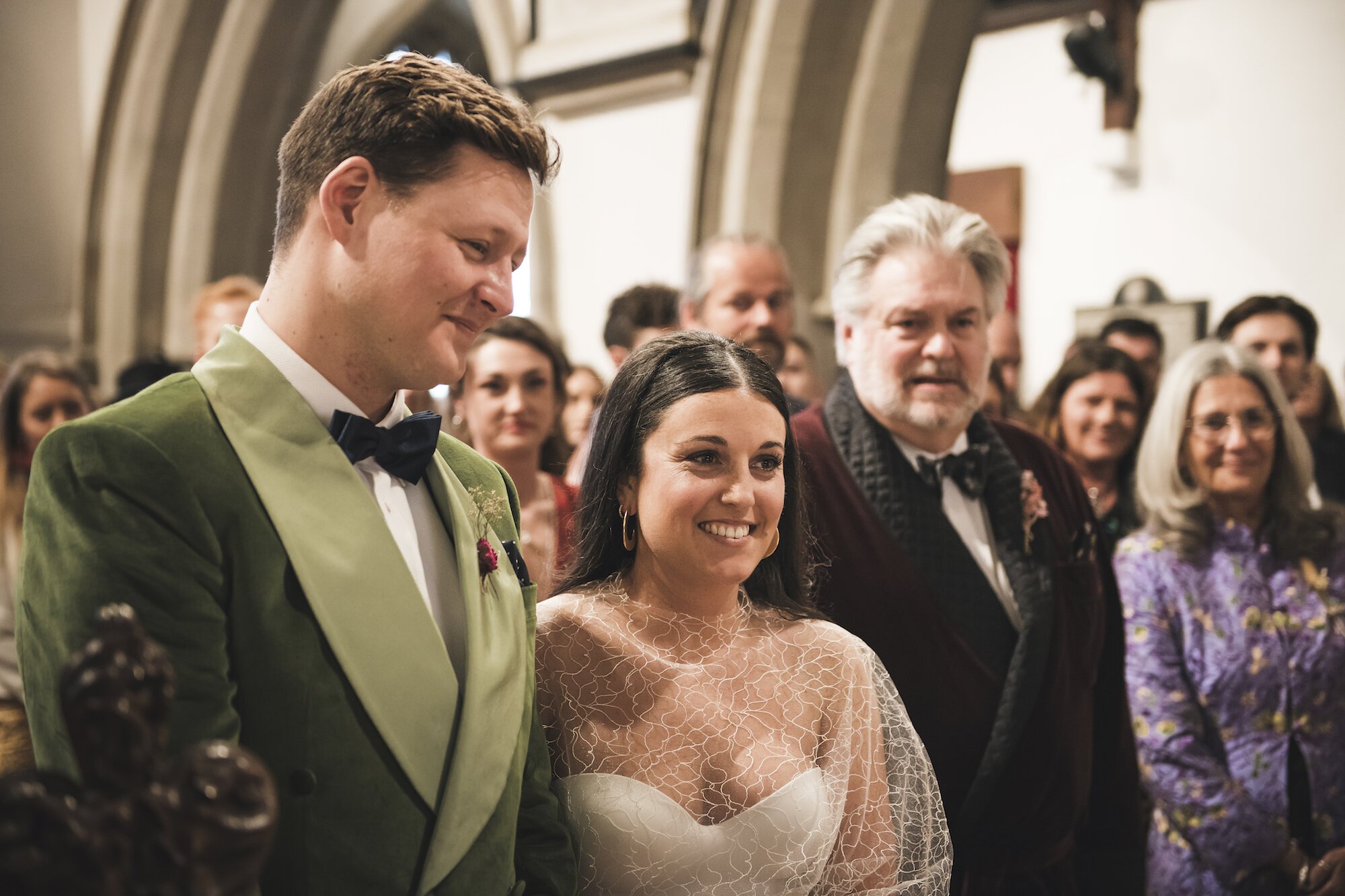 Beautiful bride Megan wore a wedding outfit by Halfpenny London | Image by Ed O'Mahoney